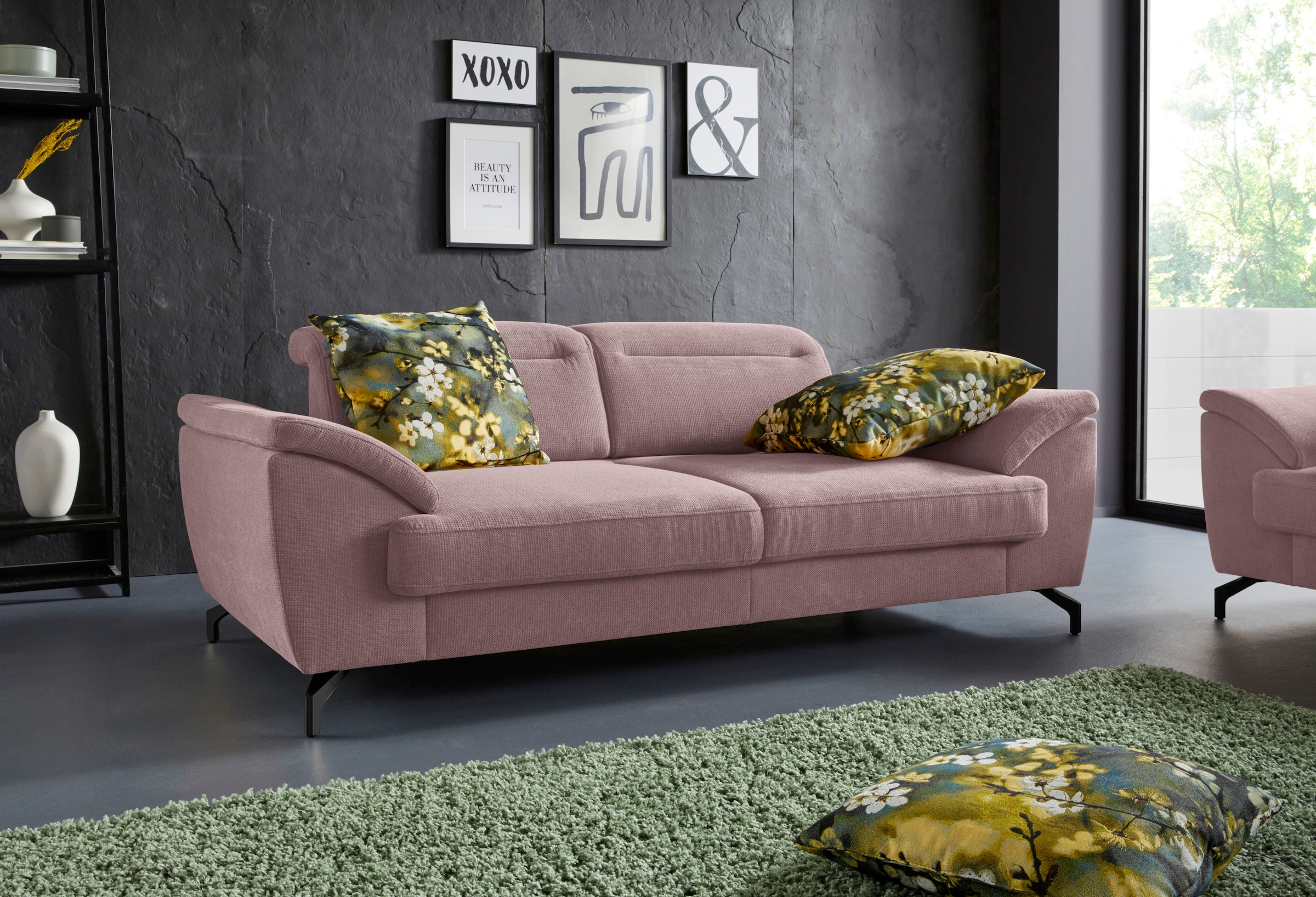 sit&more 2,5-Sitzer, 12 cm Fußhöhe, Sitztiefenverstellung, wahlweise Kopfteilverstellung kaufen