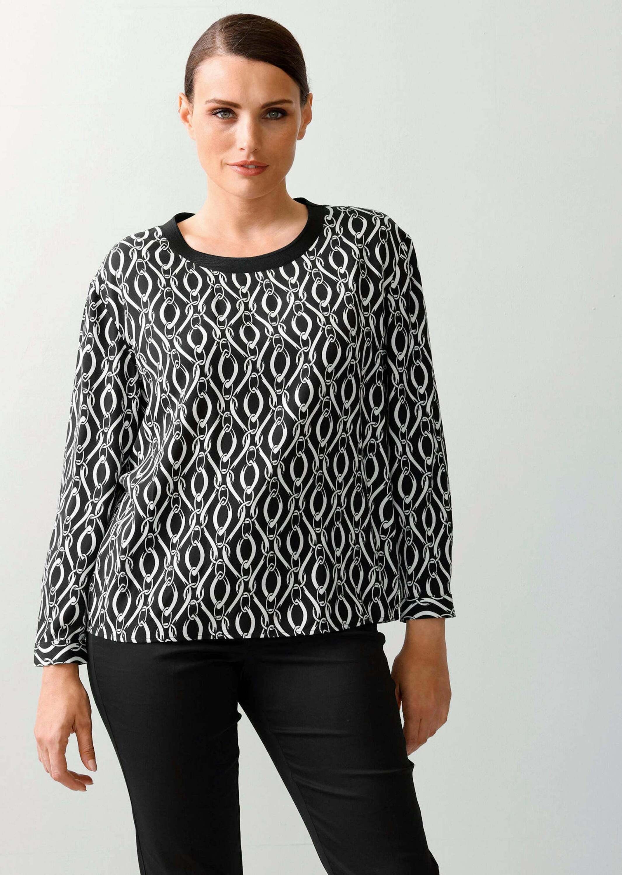 Alba Moda Schlupfbluse »Bluse Bluse in grafischem Kettendessin«