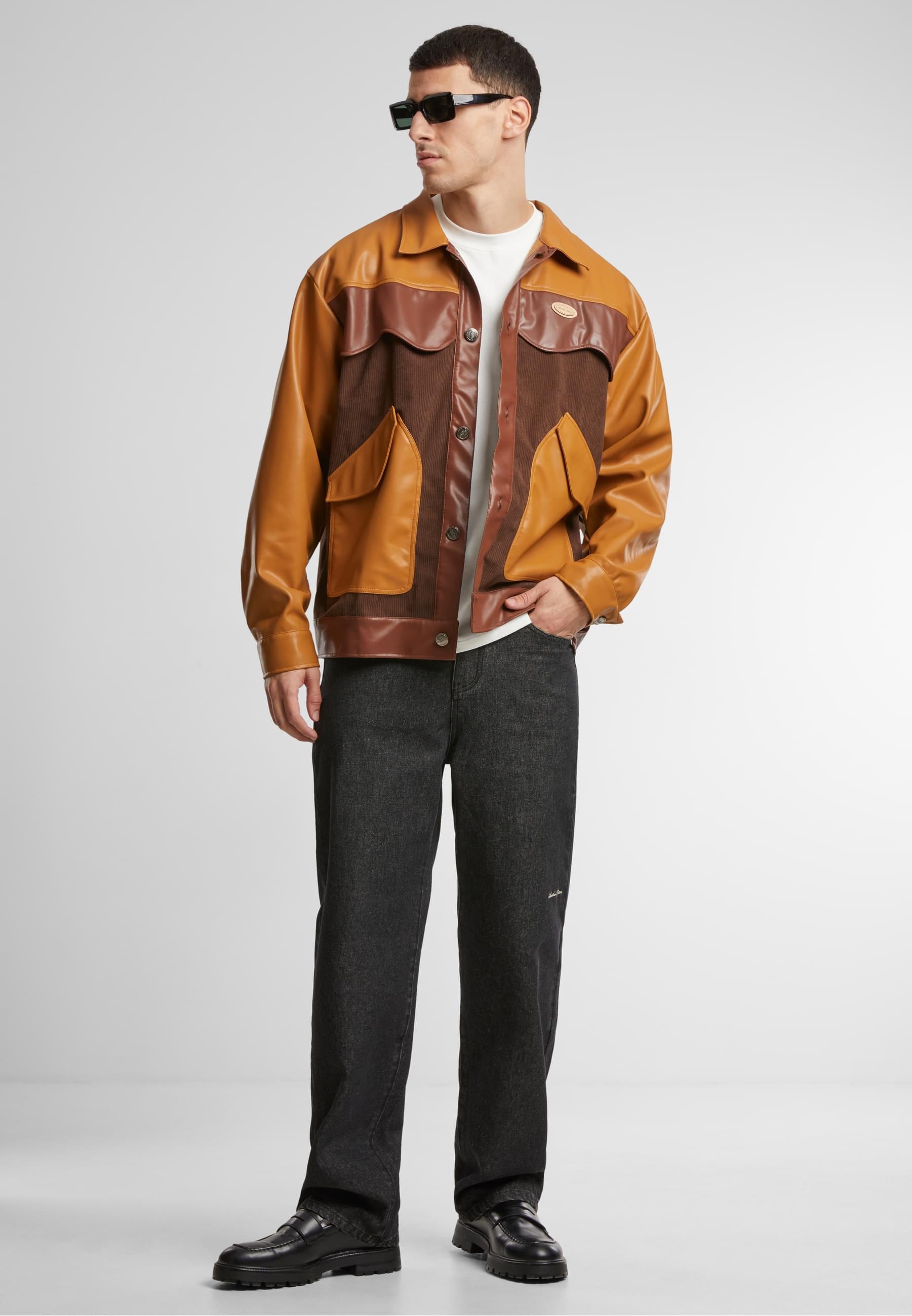 Another Cotton Lab Lederjacke »Another Cotton Lab Another Oversize Vegan Leather Jacket«, (1 St.), ohne Kapuze