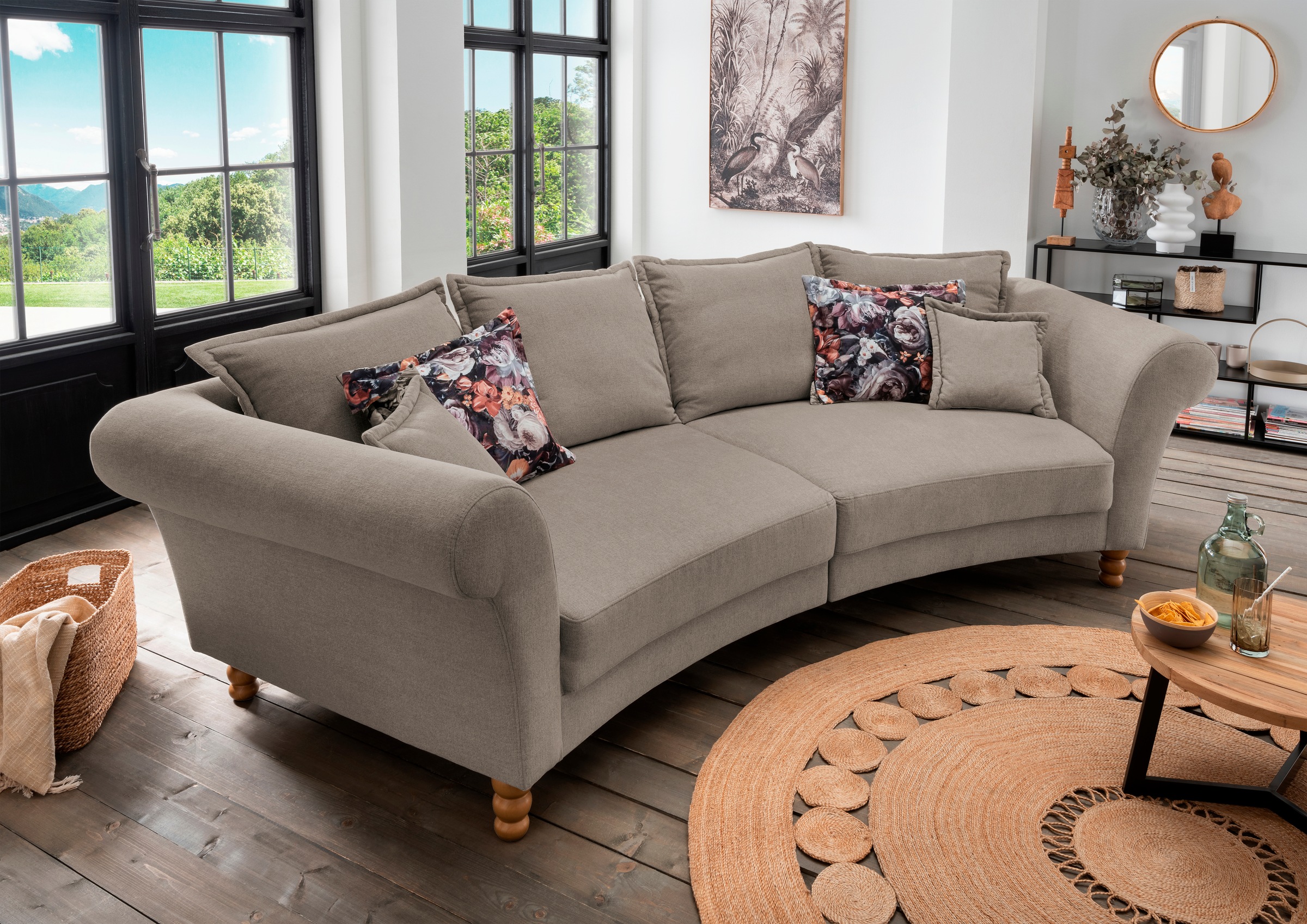 Home affaire Big-Sofa "Tassilo geschwungene Formensprache, bequem, Mega Sof günstig online kaufen