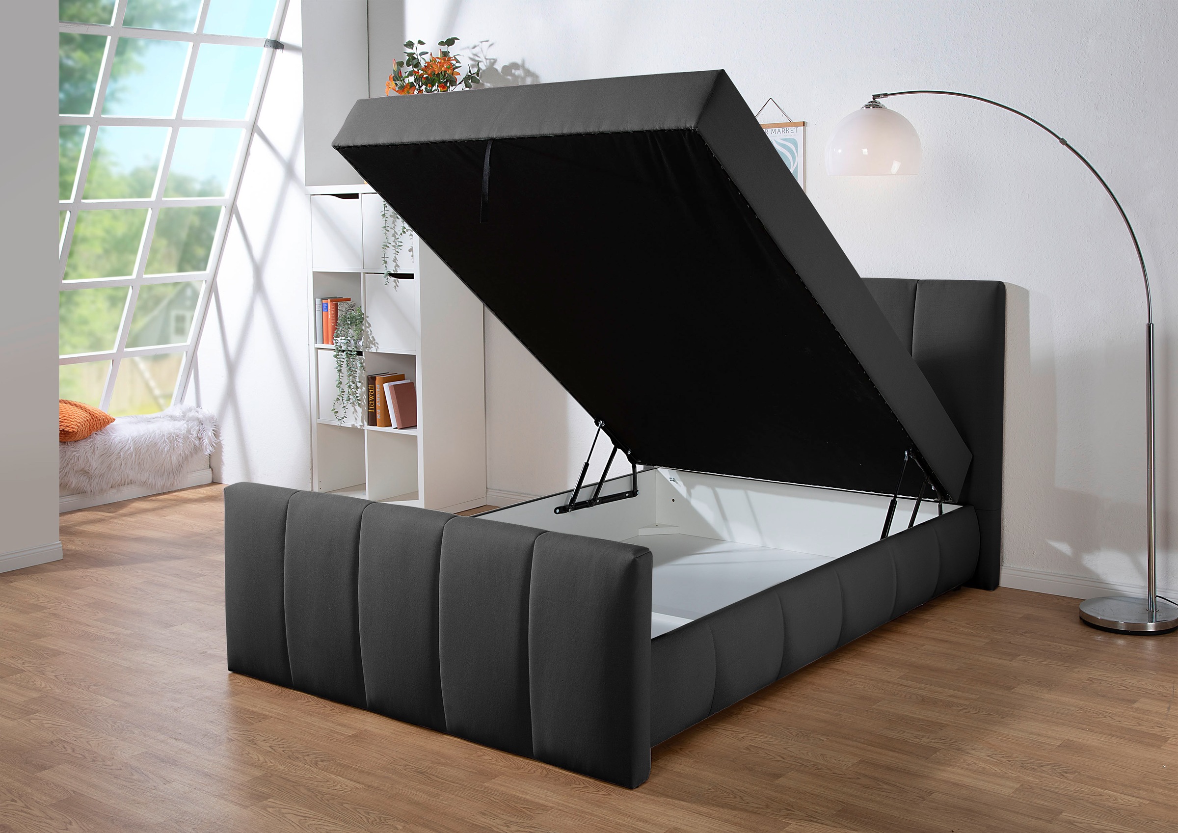 Home affaire Boxbett »Hanelore inkl. Bettkasten und Topper« Boxbett mit Bettkasten und Fußteil, inkl. Topper