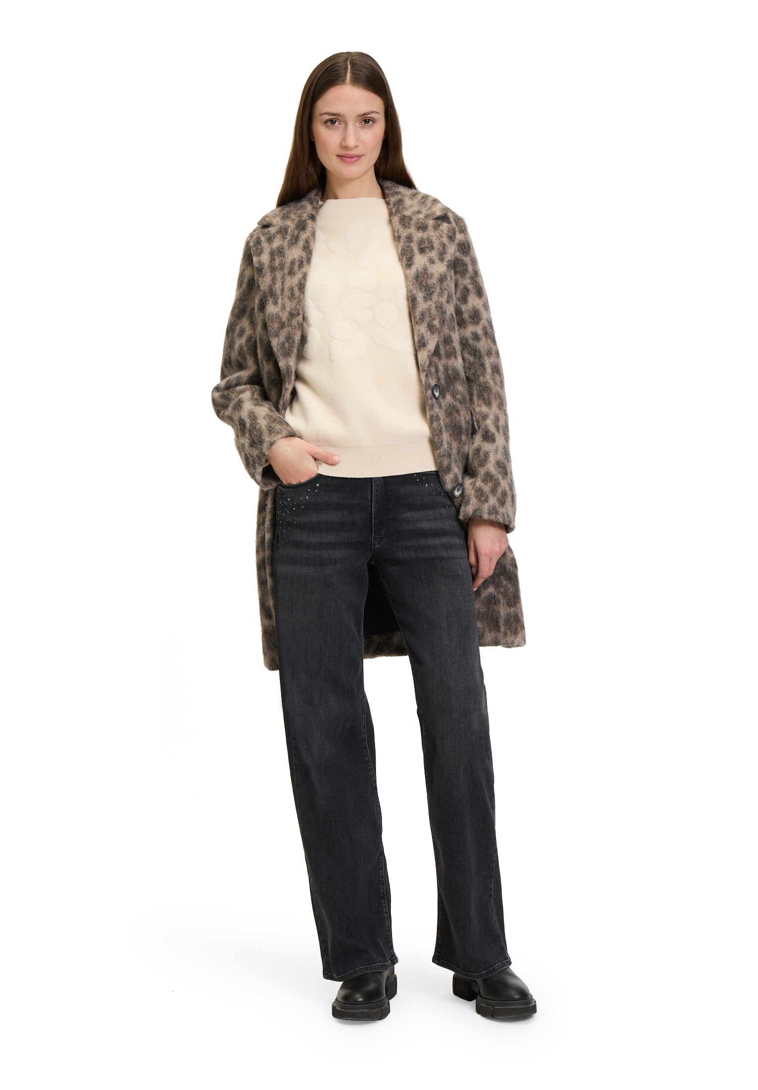 Betty&Co High-waist-Jeans »Betty & Co Damen High Waisted-Jeans mit Strass«