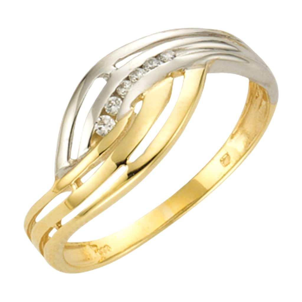 Vivance Fingerring »333/- Gelbgold bicolor 6x Zirkonia«