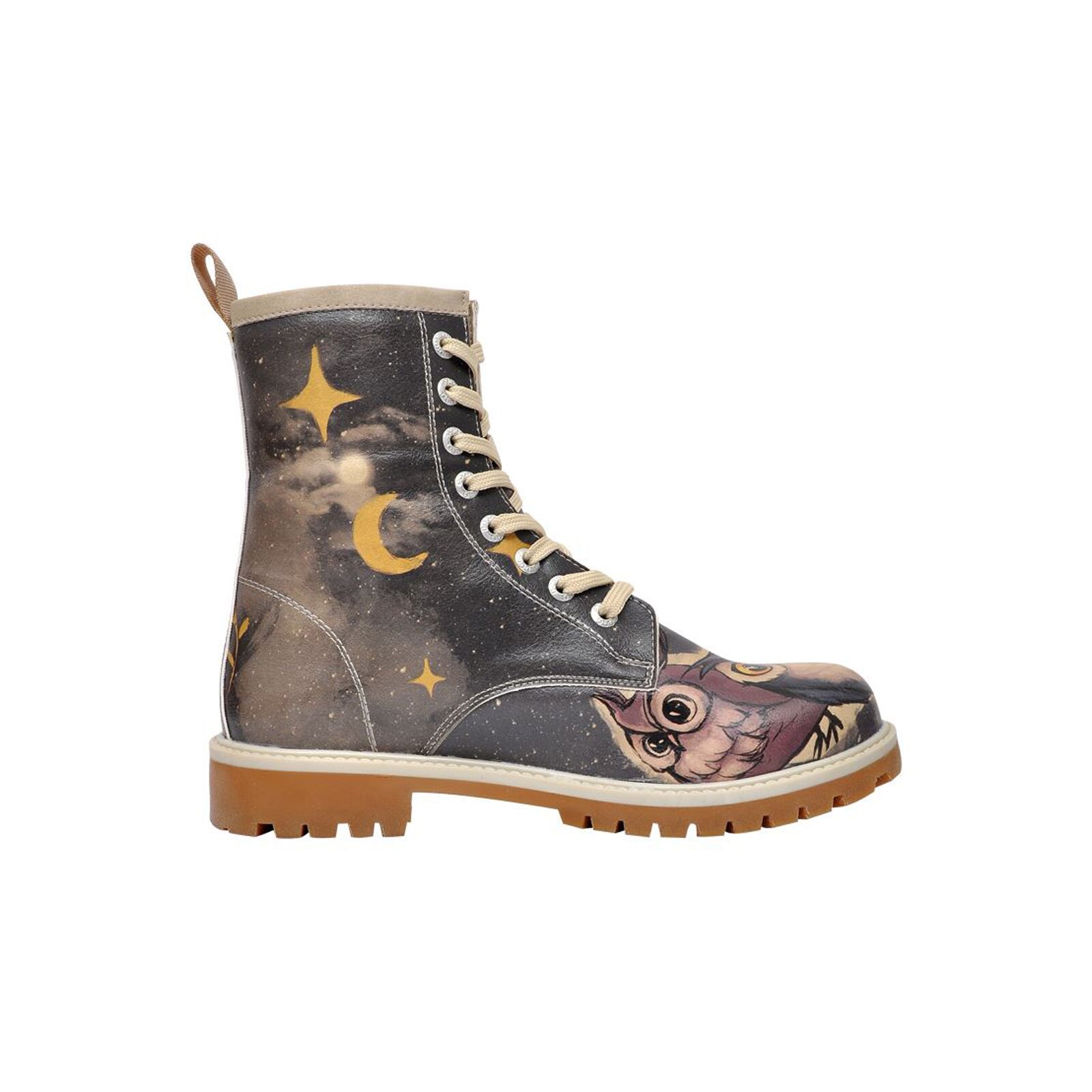 Thumbnail - DOGO Schnürboots "Longe Boots Schnürstiefel Owls Family Damen Stiefeletten", Handgefertigt
