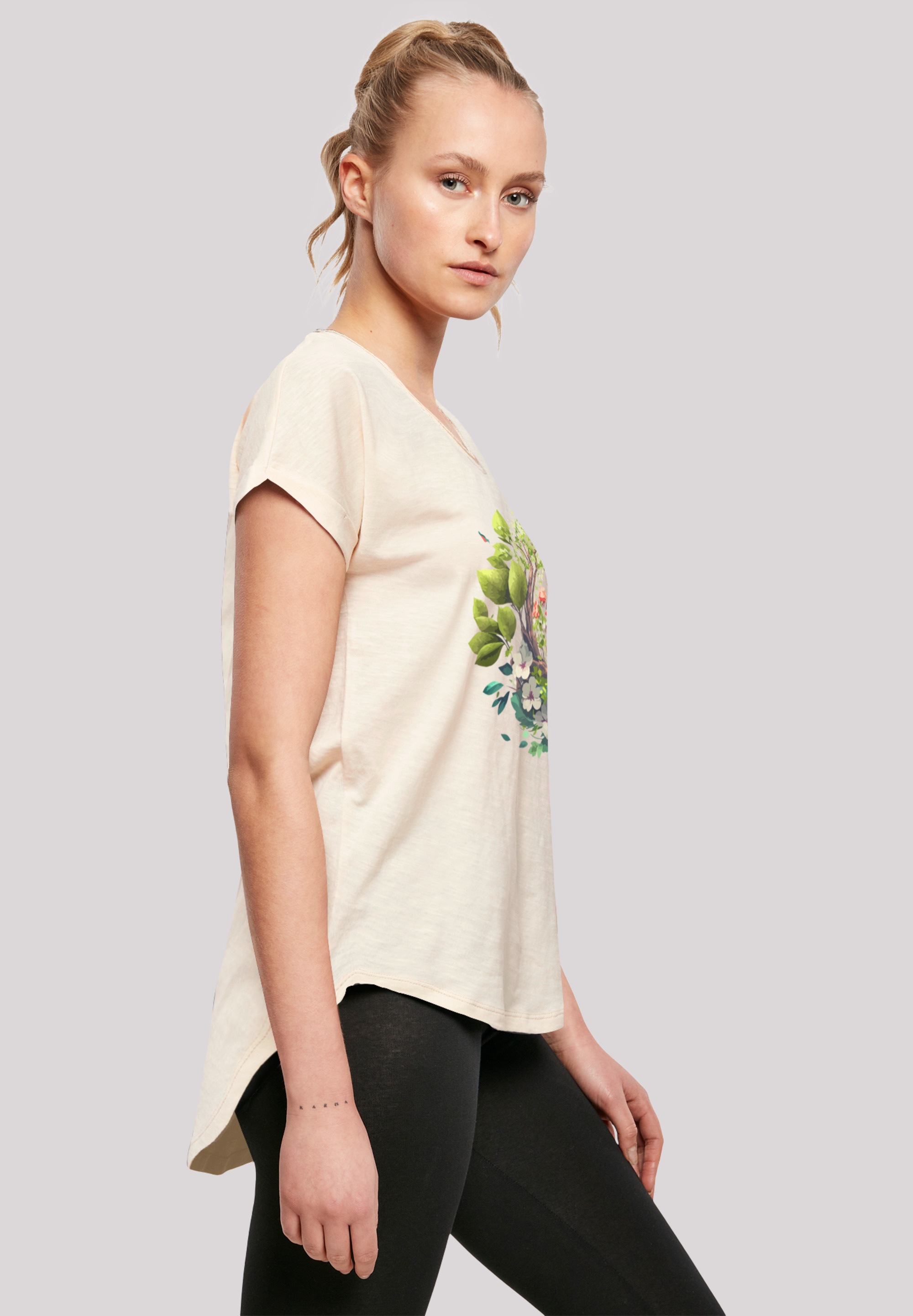 F4NT4STIC T-Shirt »Baum mit Blumen«, Print