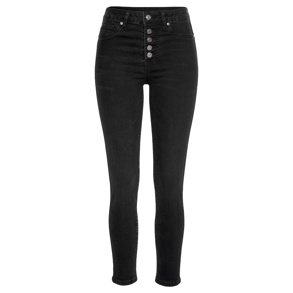 Buffalo High-waist-Jeans, mit modischer Knopfleiste, schmale Skinny-Jeans, Stretch-Qualität