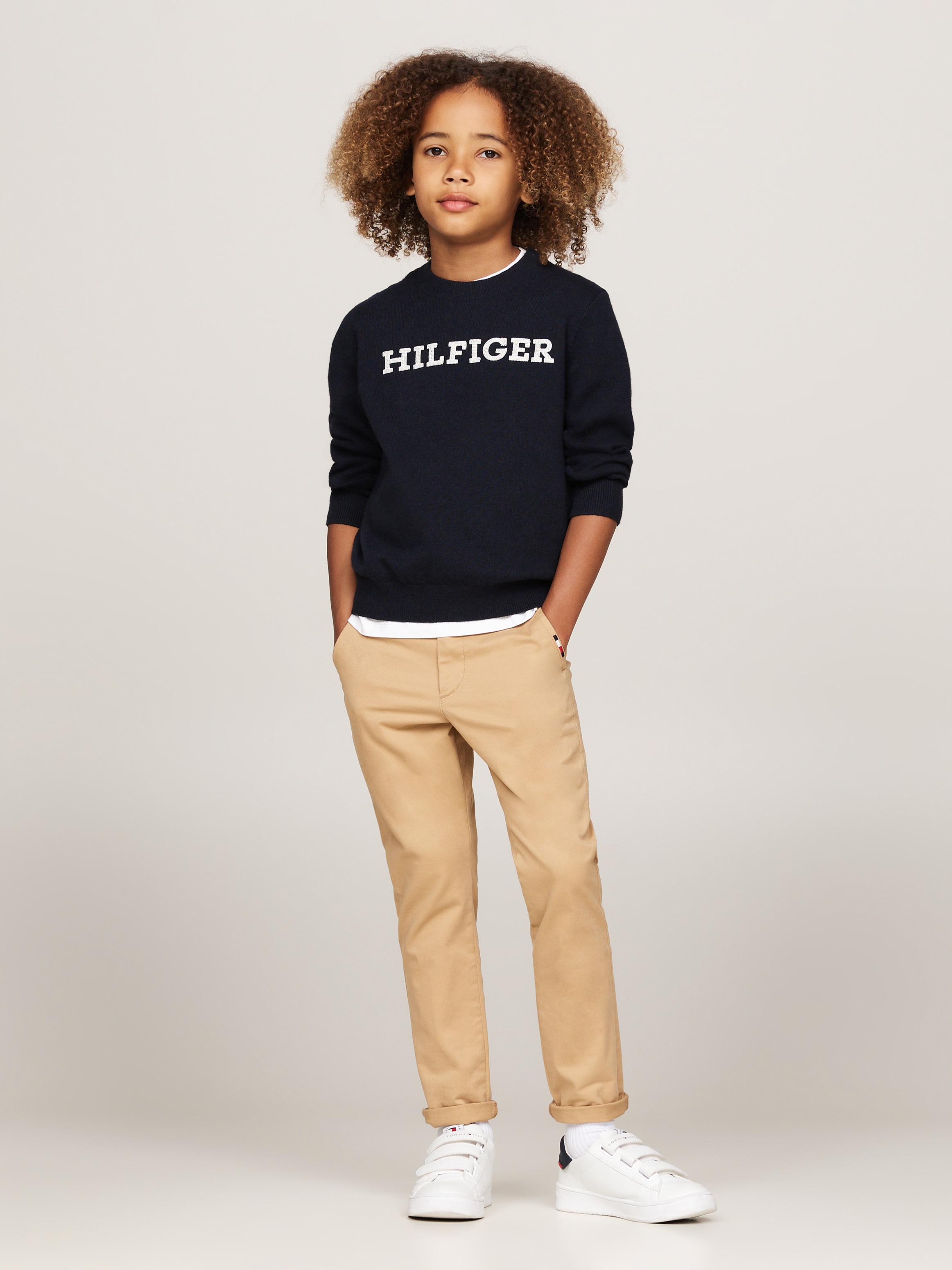 Thumbnail - Tommy Hilfiger Strickpullover "MONOTYPE REGULAR SWEATER" mit aufgesticktem Logo