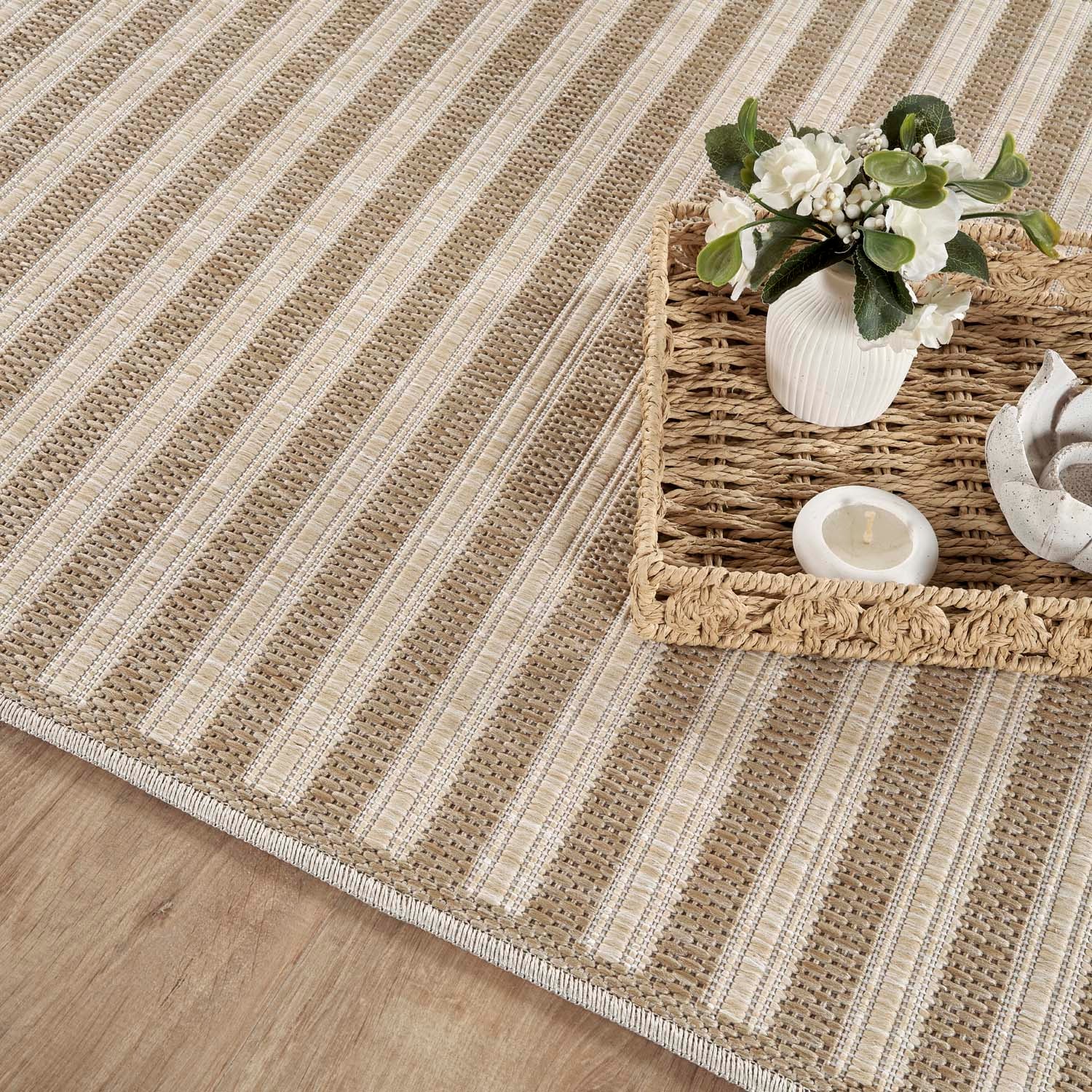 Carpet City Outdoorteppich »Outdoor 102 ,  auch in rund« rechteckig 5 mm Höhe Witterungsbeständig für Balkon, Terrasse, In und Outdoor, Sisal Optik