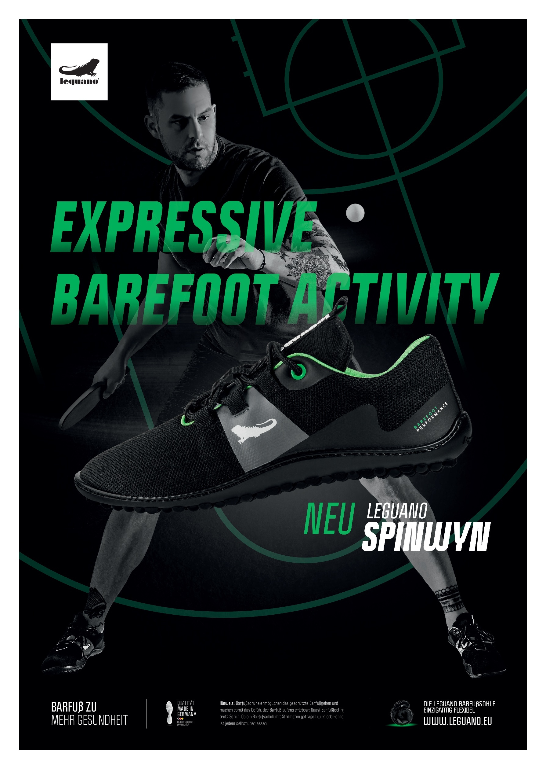 Leguano Barfußschuh »SPINWYN«, für Maschinenwäsche geeignet, Freizeitschuh, Halbschuh, Schnürschuh