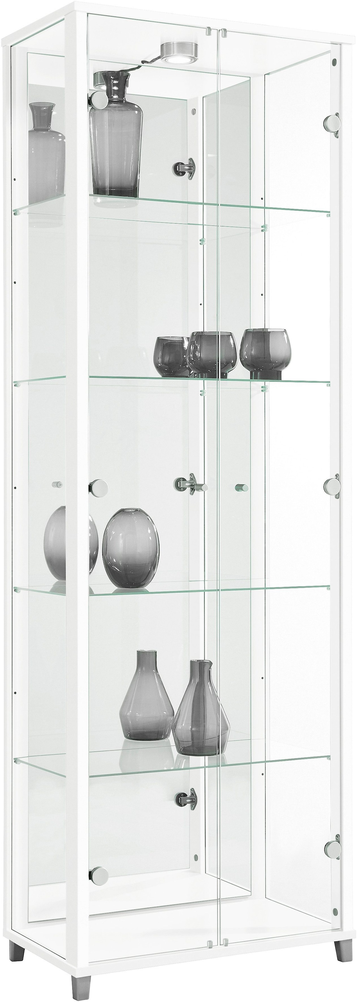 fif möbel Vitrine "OPTIMA", Standvitrine/Glasvitrine 2x Glastür,perfekt für Sammler,Sammlervitrine