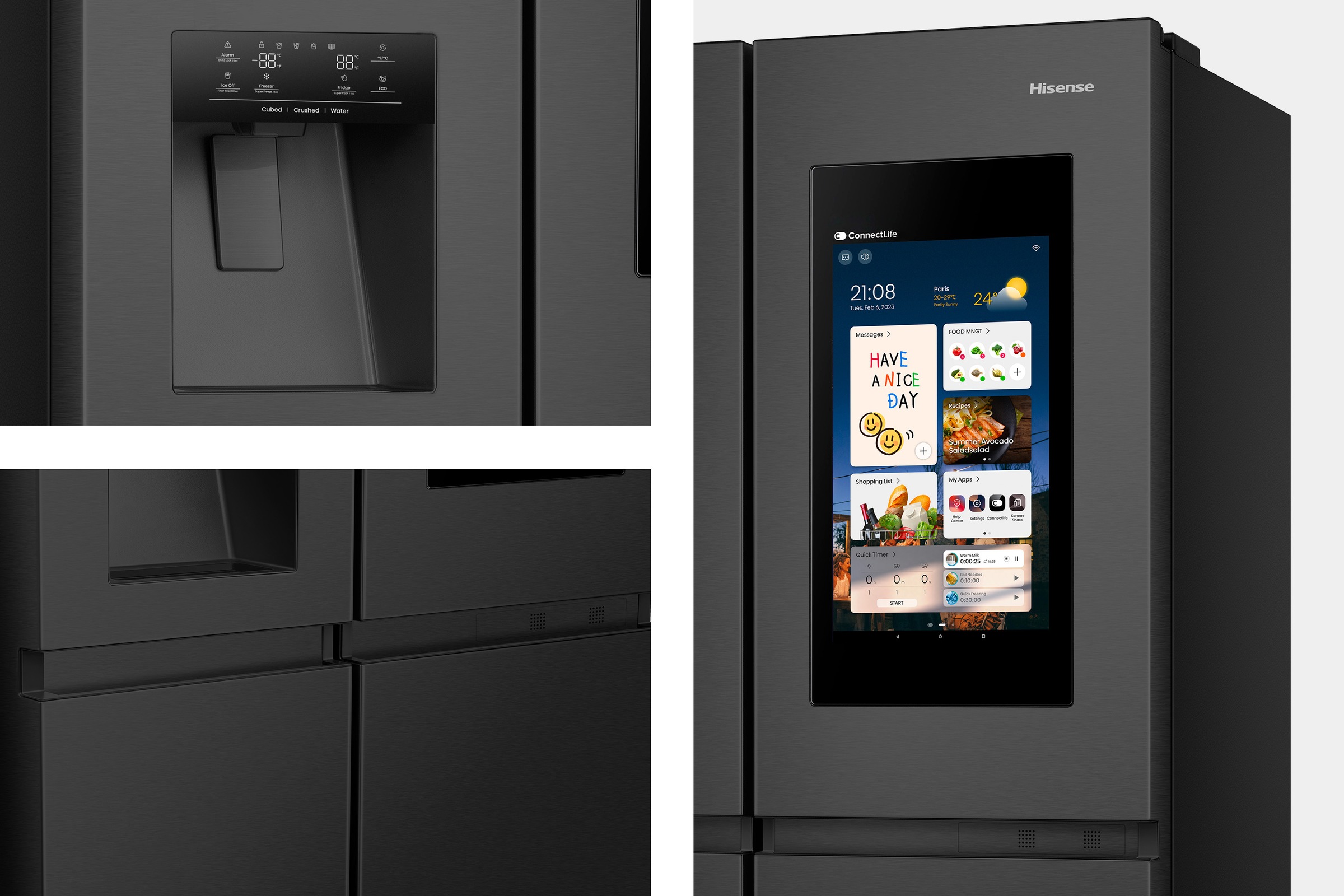Hisense Side-by-Side »RS9P628GPFE«, großes SMART-Display