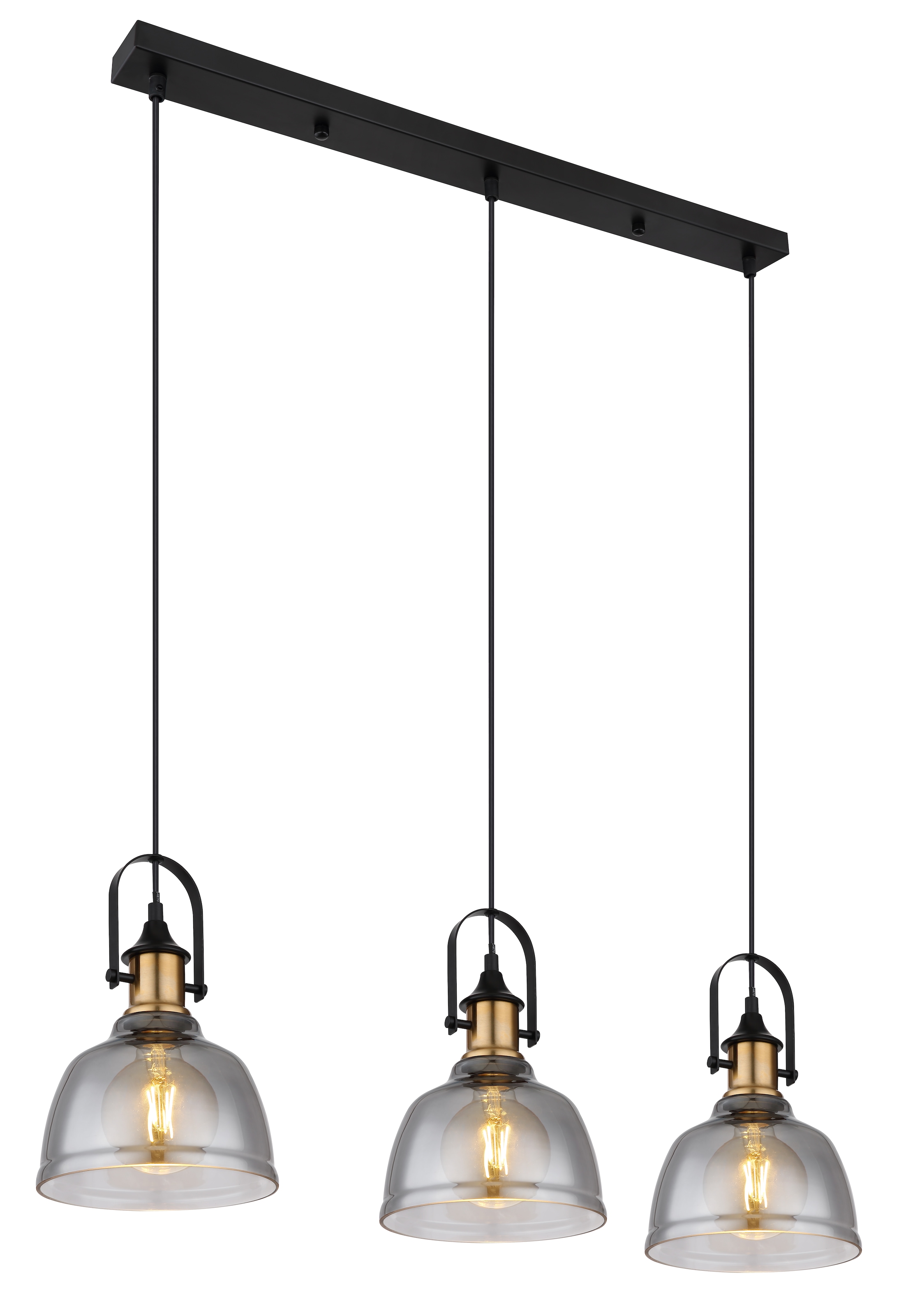 GLOBO LIGHTING Hängeleuchte »DOROTHEA« E27 1 Stk. Hängeleuchte schwarz matt mit Messing und Glas, kürzbar