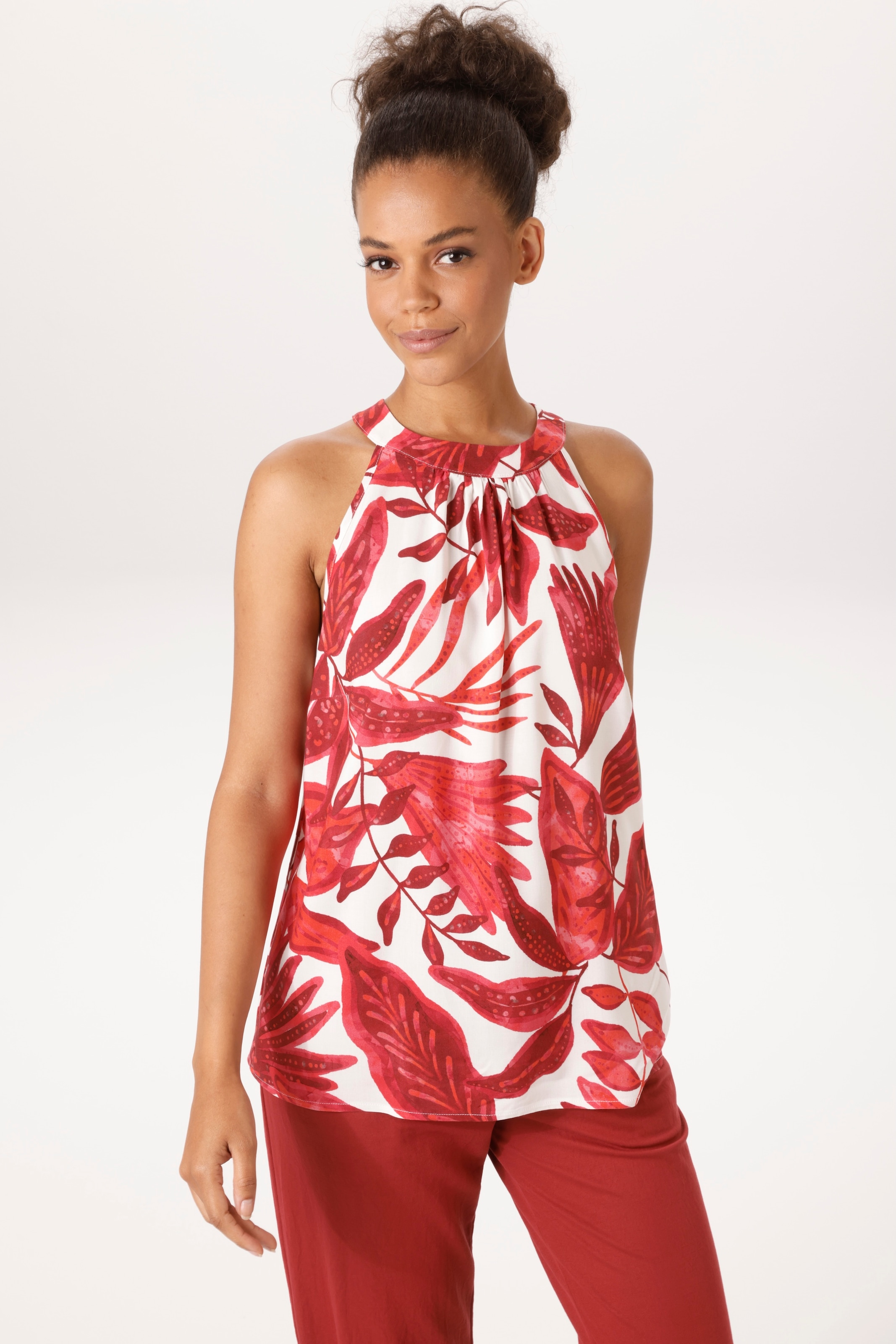 Aniston CASUAL Blusentop mit großflächigen Blättern bedruckt - NEUE KOLLEKT günstig online kaufen