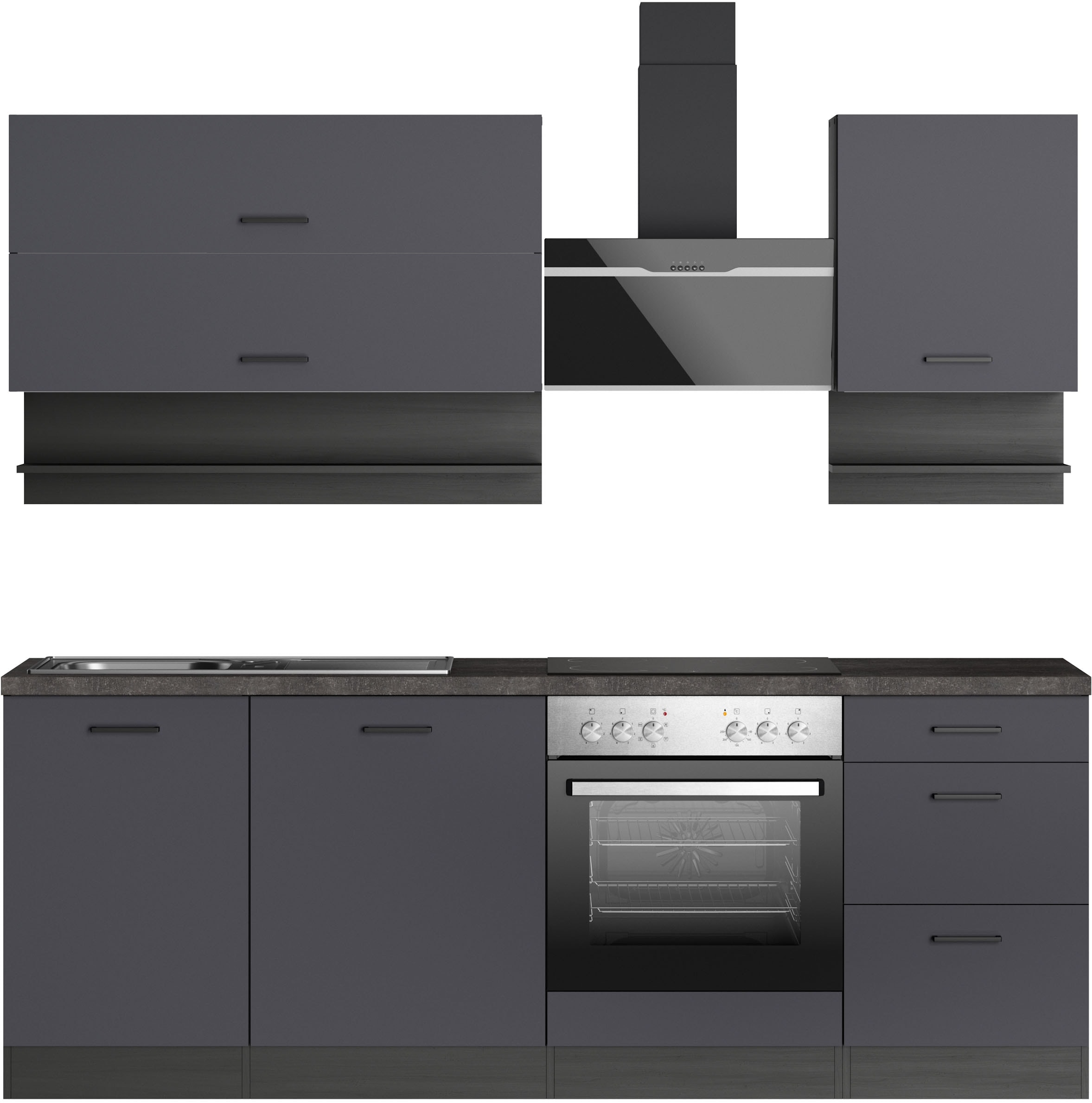 KOCHSTATION Küchenzeile "KS-Frieda Breite 220 cm" wahlweise mit E-Geräten, günstig online kaufen