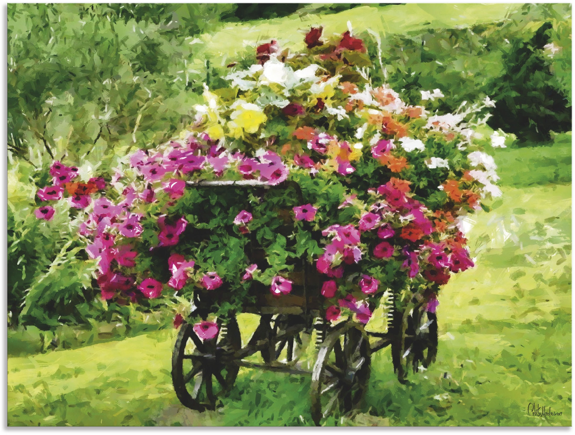 Artland Paveikslas »Kutsche su Blumen« Blumenb...