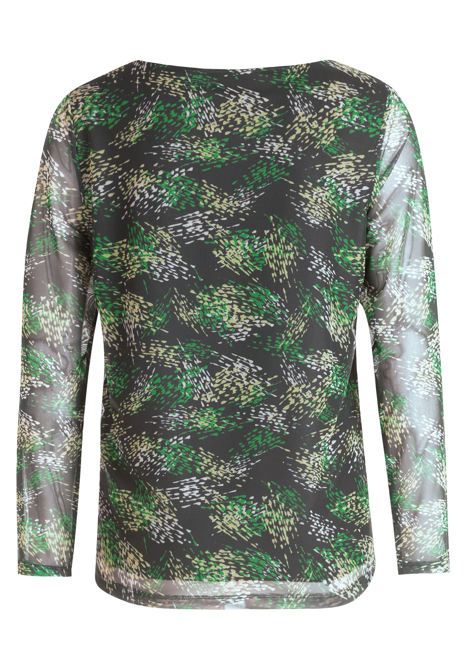Betty&Co Kurzarmshirt »Betty & Co Leicht transparentes Shirt mit U-Boot-Ausschnitt«, (1 tlg.), Druck