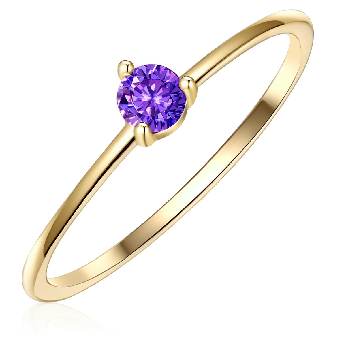 Solitärring GLANZSTÜCKE MÜNCHEN "GSM740" Gr. 48, gelbgold, Fingerringe, Damen, 48, Silber 925 (Sterlingsilber), 0,8mm, aus Sterling Silber 2