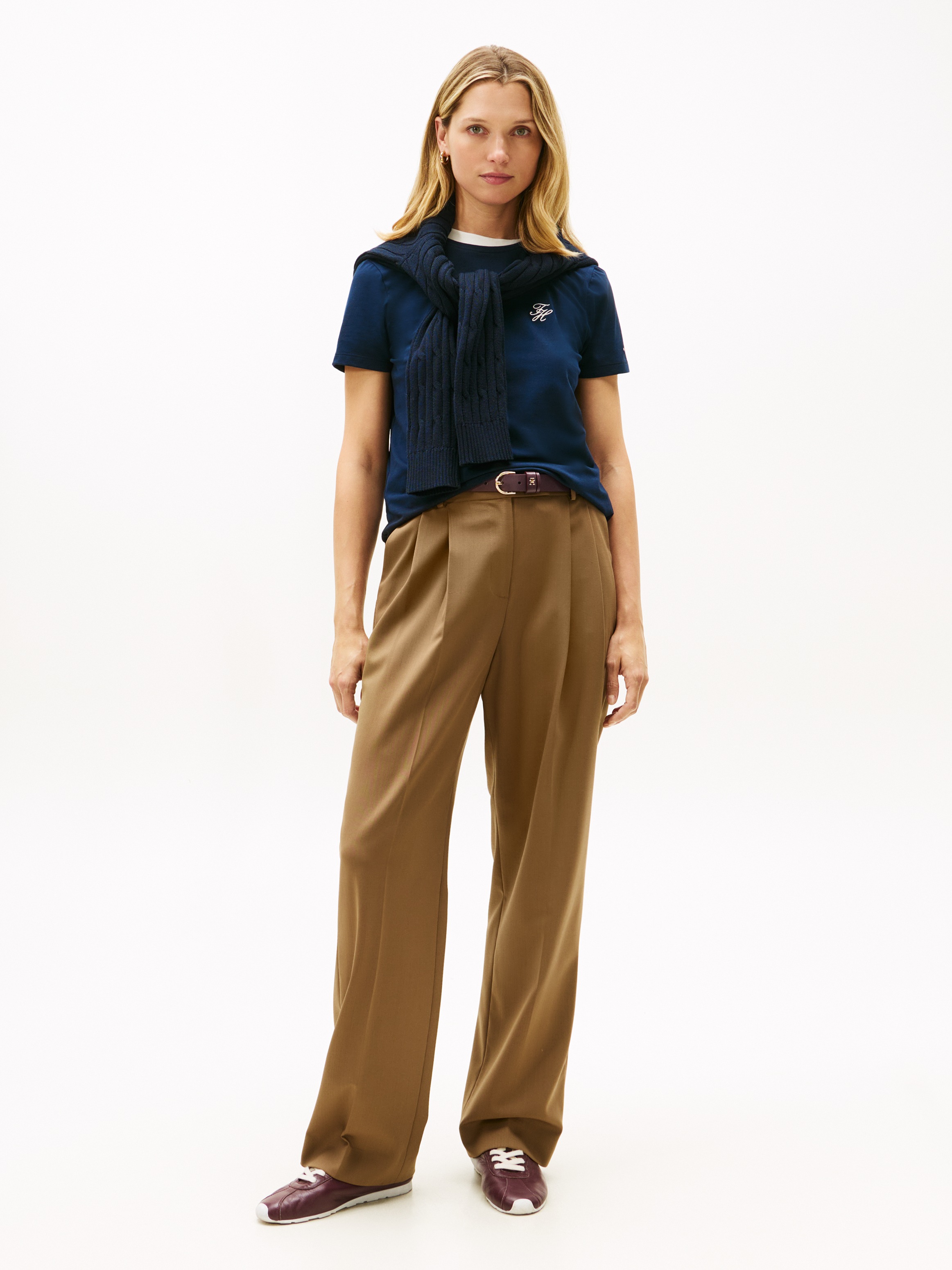 Thumbnail - Tommy Hilfiger Kurzarmshirt "TH SCRIPT REG C-NK SS TEE" Stretch, Baumwollmischung, regular fit