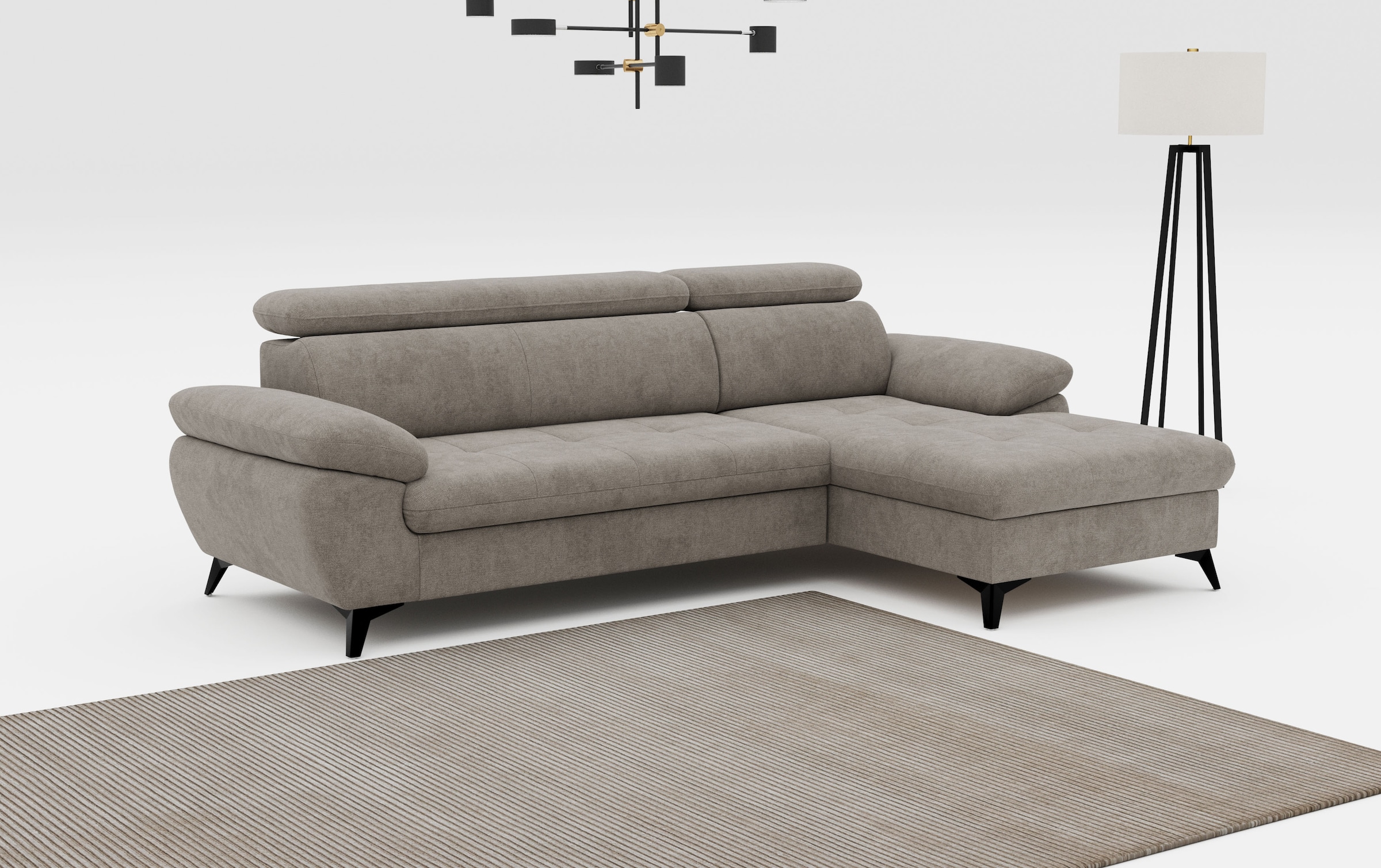 COTTA Ecksofa "Hudson" optional mit Schlaffunktion und XL Bettkasten, Liegefläche 190x119cm