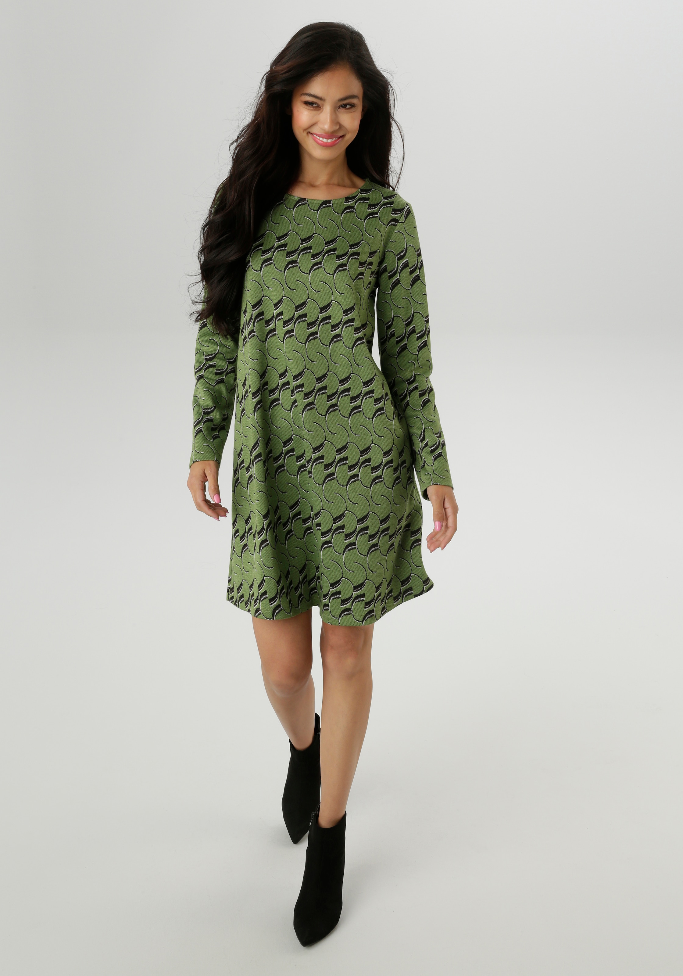 Aniston SELECTED Jerseykleid, mit trendiger Jaquardmusterung - NEUE KOLLEKT günstig online kaufen