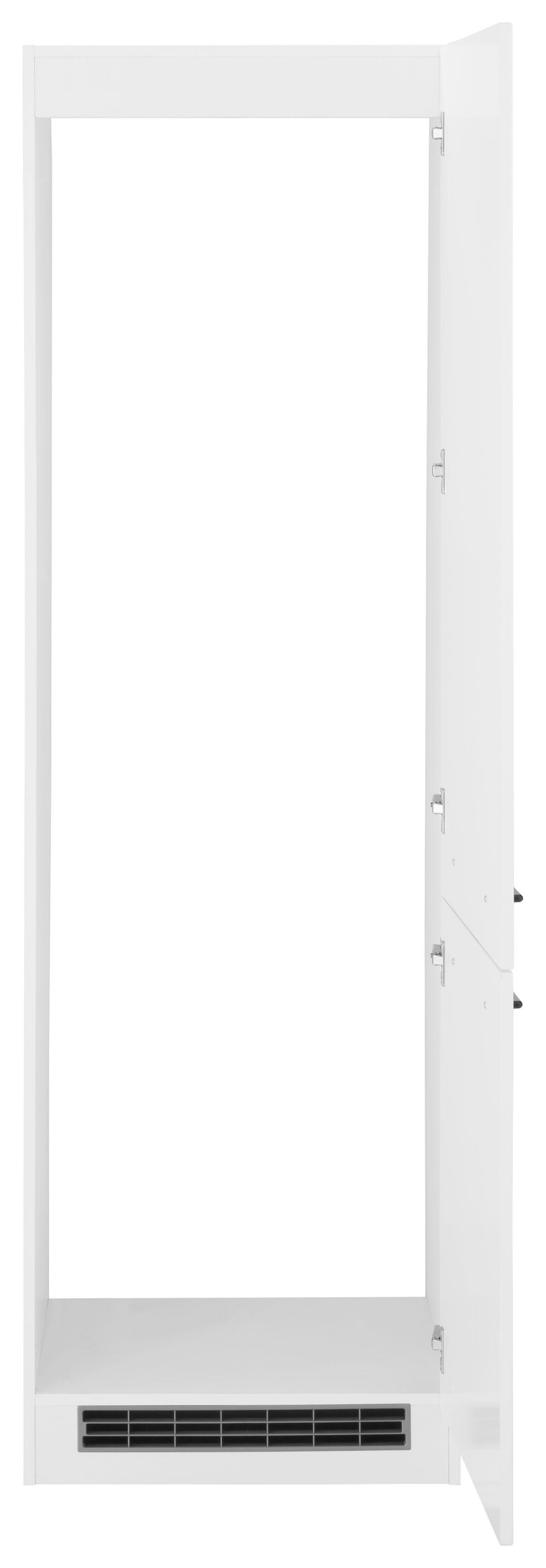 KOCHSTATION Kühlumbauschrank »KS-Tulsa«, 60 cm breit, 200 cm hoch, 2 Türen, schwarzer Metallgriff, MDF Front