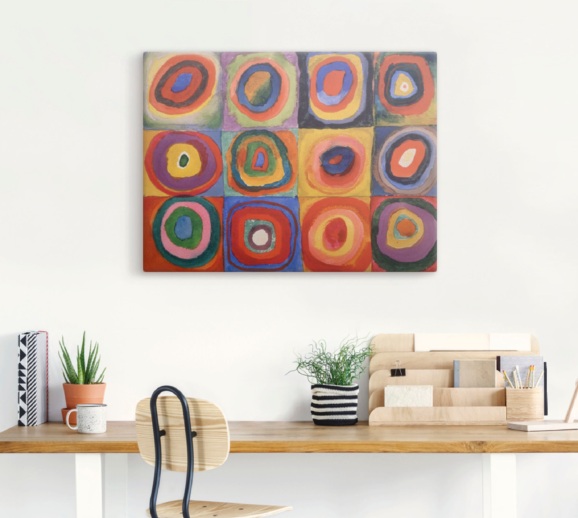 Artland Leinwandbild "Quadrate und konzentrische Ringe. 1913" Muster 1 Stk. günstig online kaufen