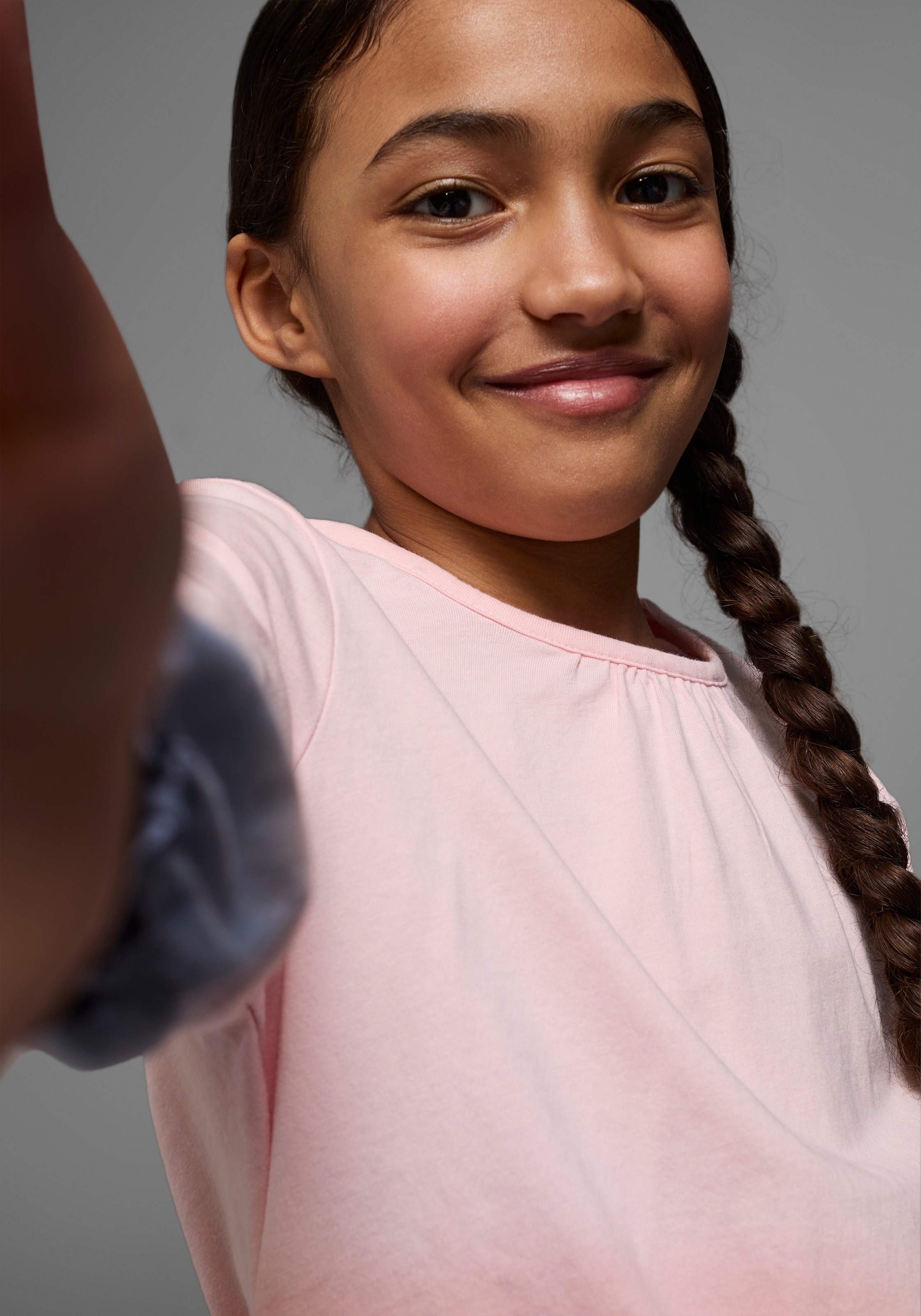 Thumbnail - KangaROOS 3/4-Arm-Shirt "Shirt in Batik-Look" 3/4-Arm, hüftlange Passform, Batikmuster, Rundhalsausschnitt