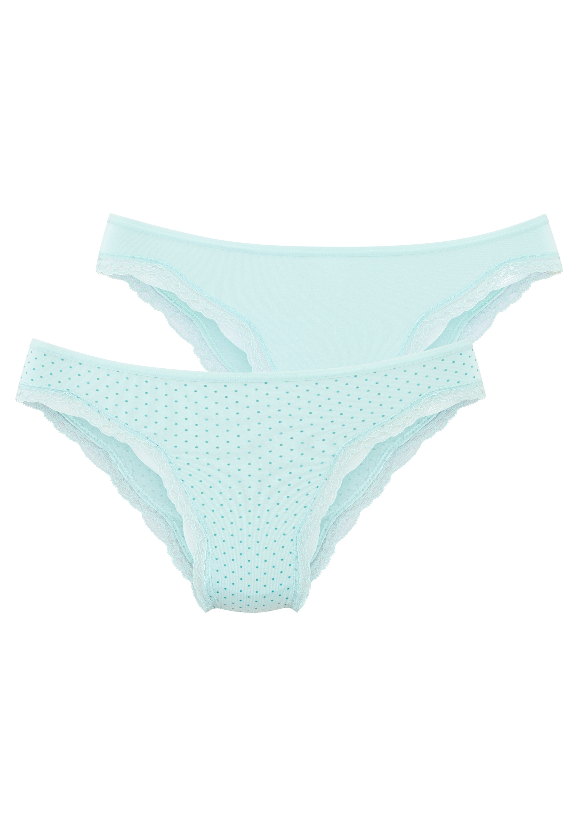LASCANA Jazz-Pants Slips 2er-Pack, aus hochwertiger Modal-Qualität mit Spitze