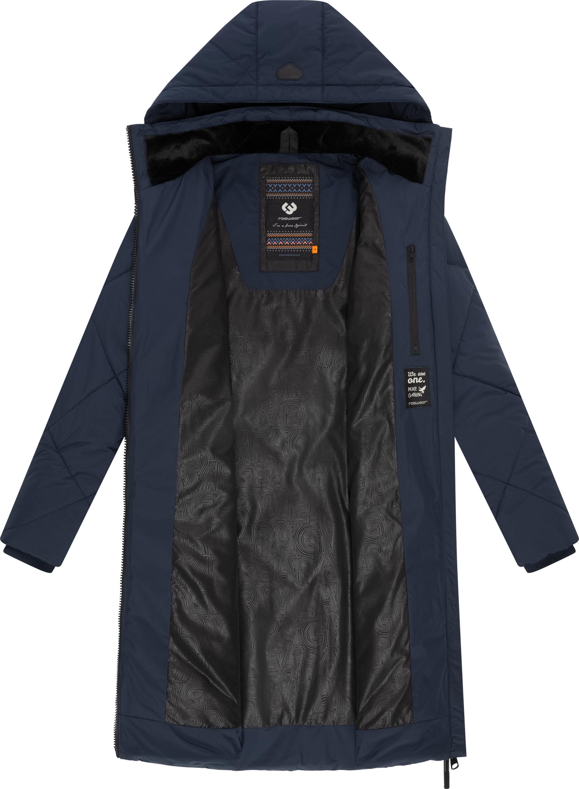 Ragwear Steppmantel »Rebela«, stylischer Winterparka mit abnehmbarer Kapuze