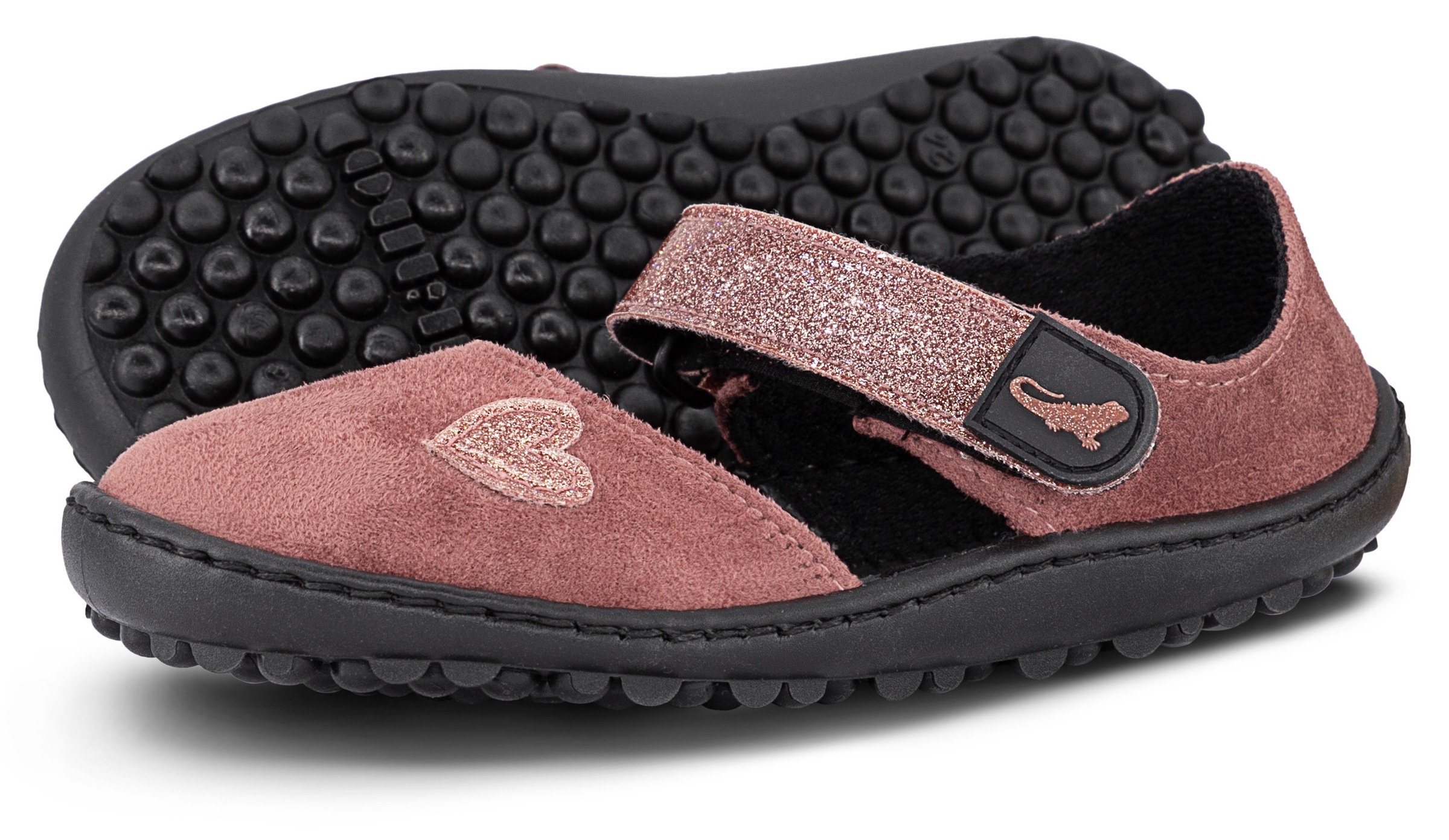 Leguano Barfußschuh »LEGUANITO JARINA«, Halbschuh, Bequemschuh mit Glitzer und Herzapplikation