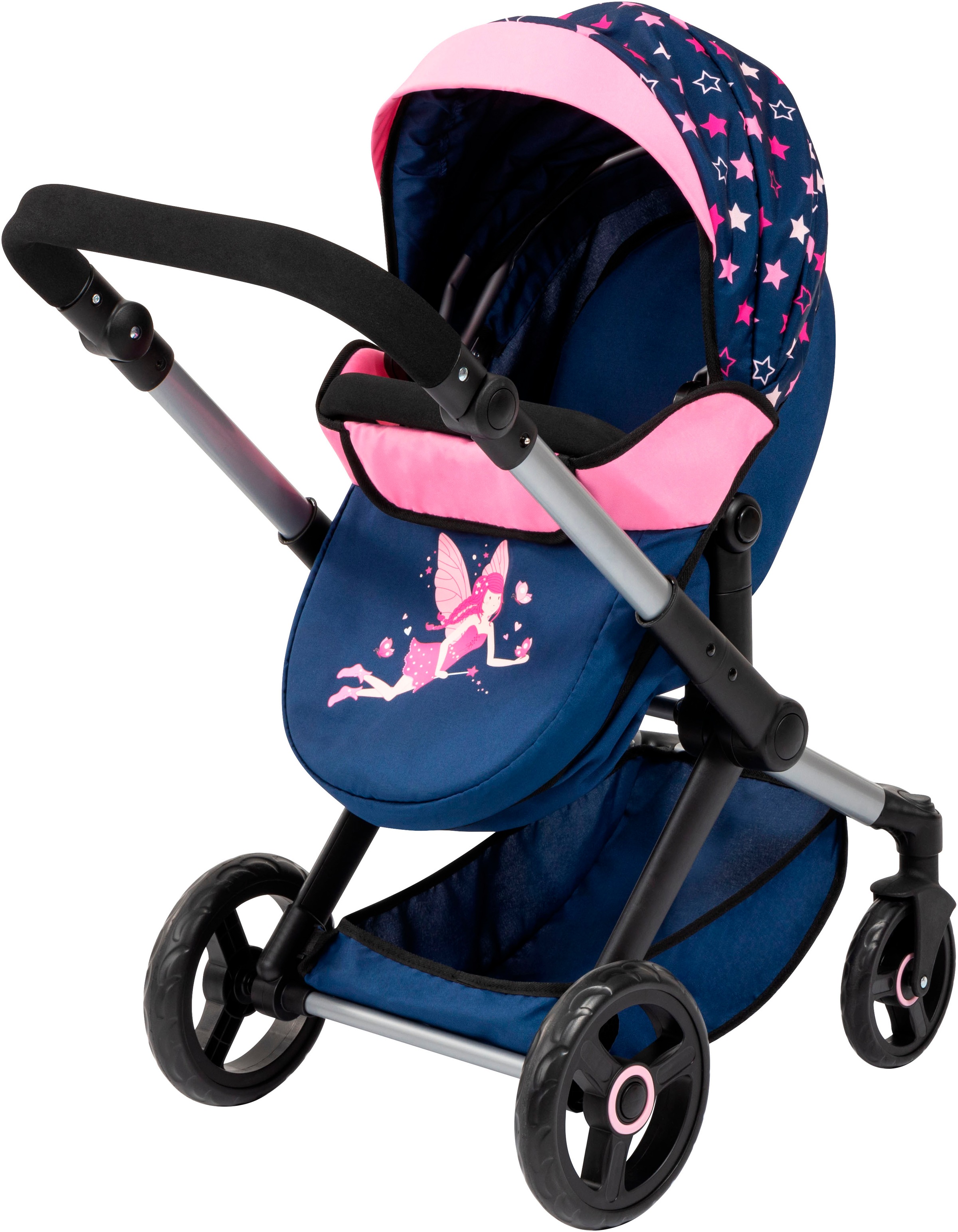 Bayer Kombi-Puppenwagen »Xeo Deluxe, blau/rosa«, (Set)