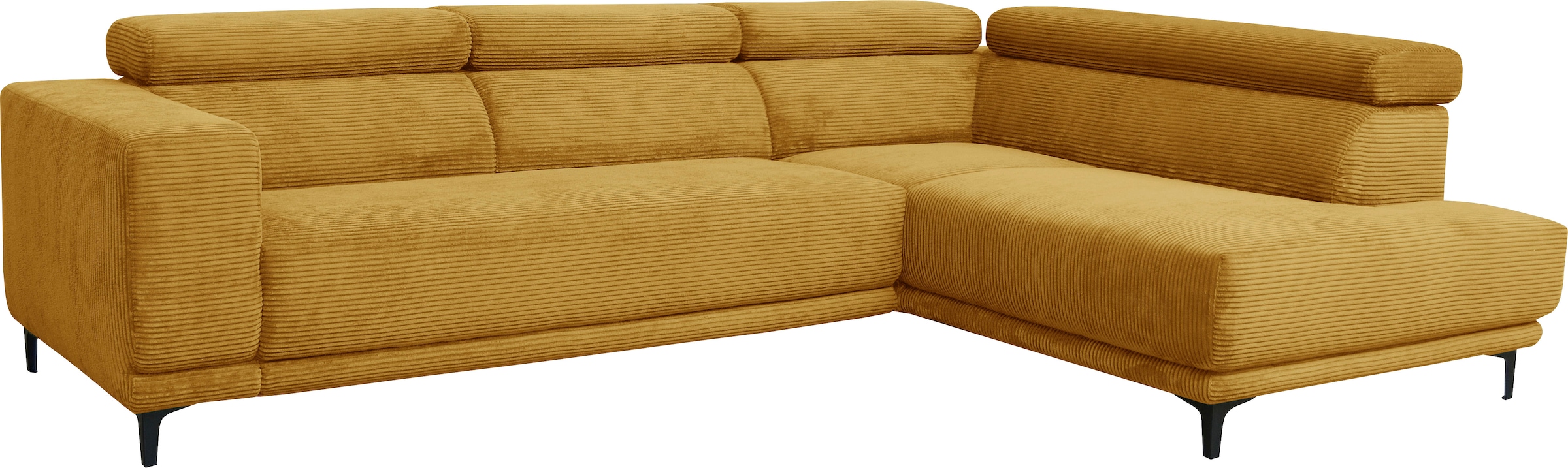 alina Ecksofa »Hikari«, wahlweise mit Sitzvorzug, in modernem Cordstoff, Breite 302 cm