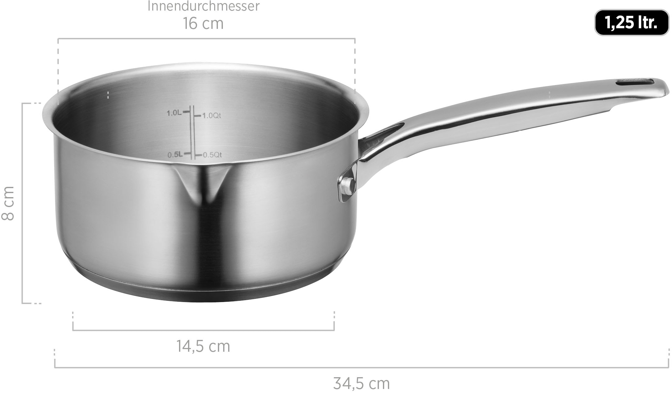 MÄSER Kasserolle »Kochtopf Sanvito, Edelstahl« Set, 1 Stk. tlg. Edelstahl 18/10