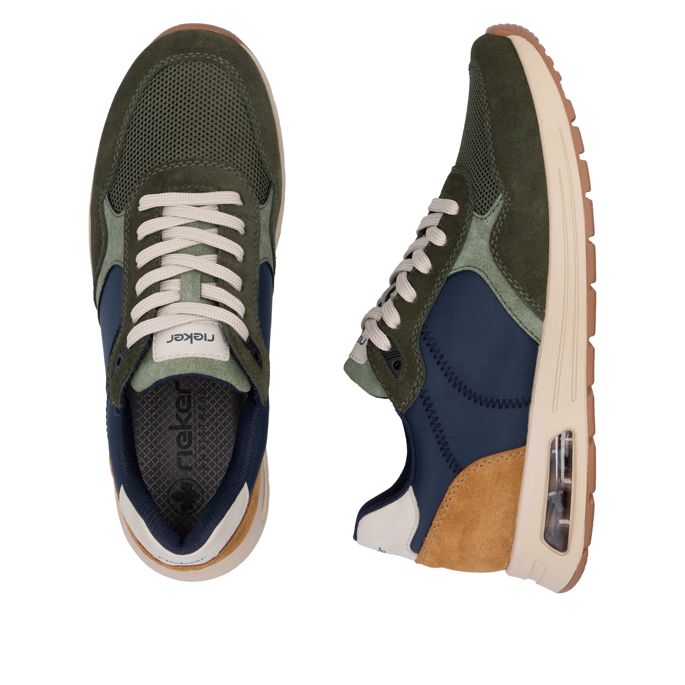 Rieker Sneaker, Schnürschuh, Halbschuh, Freizeitschuh mit gepolstertem Schaftrand