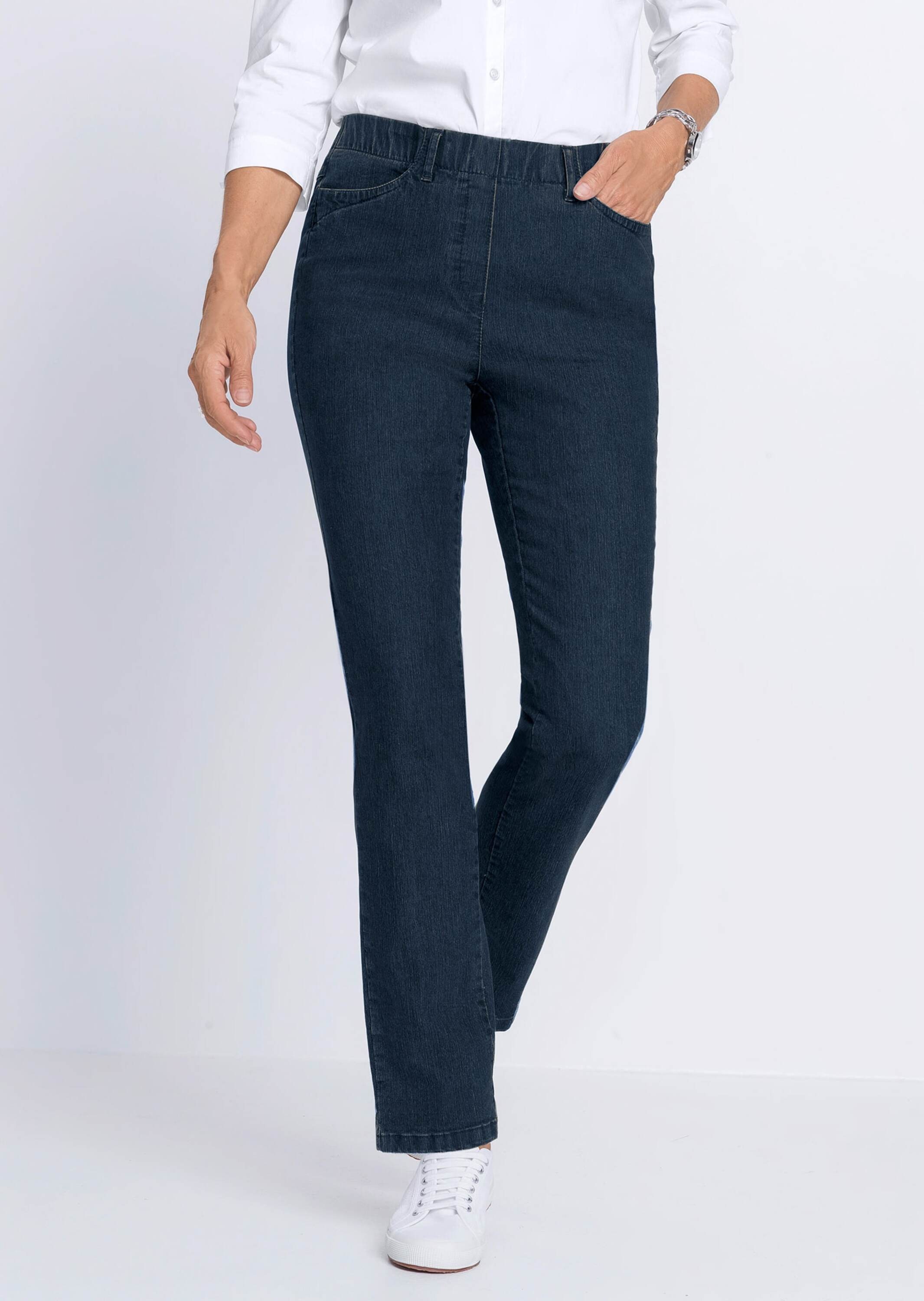 Goldner Louisa Petite Pull-on Jeans Dark Blue 3