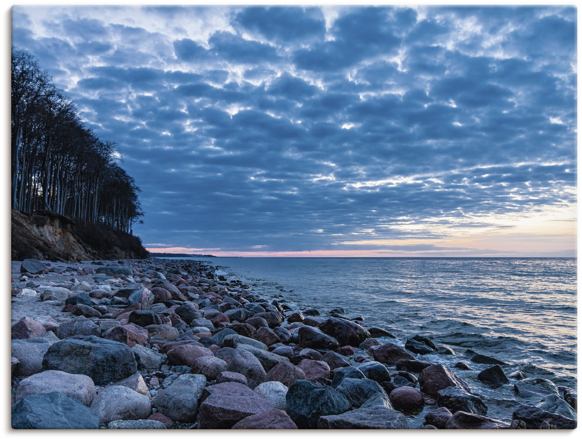 Artland Leinwandbild "Steine an der Küste der Ostsee" Küste 1 Stk. tlg. auf Holzrahmen gespannt