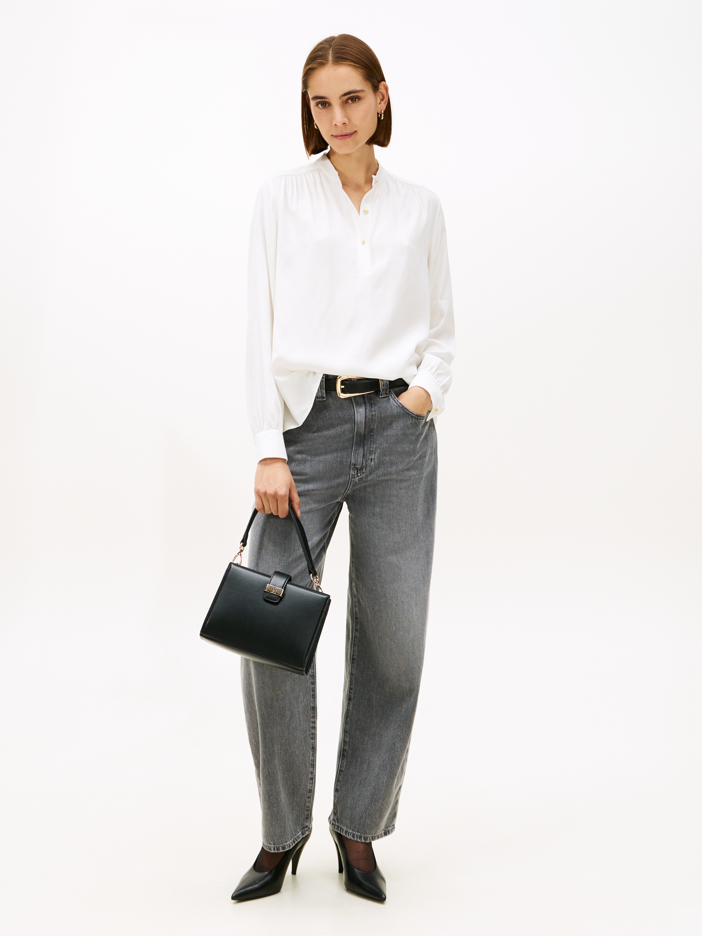 Thumbnail - Tommy Hilfiger Langarmbluse "VIS TWILL V-NK BLOUSE"