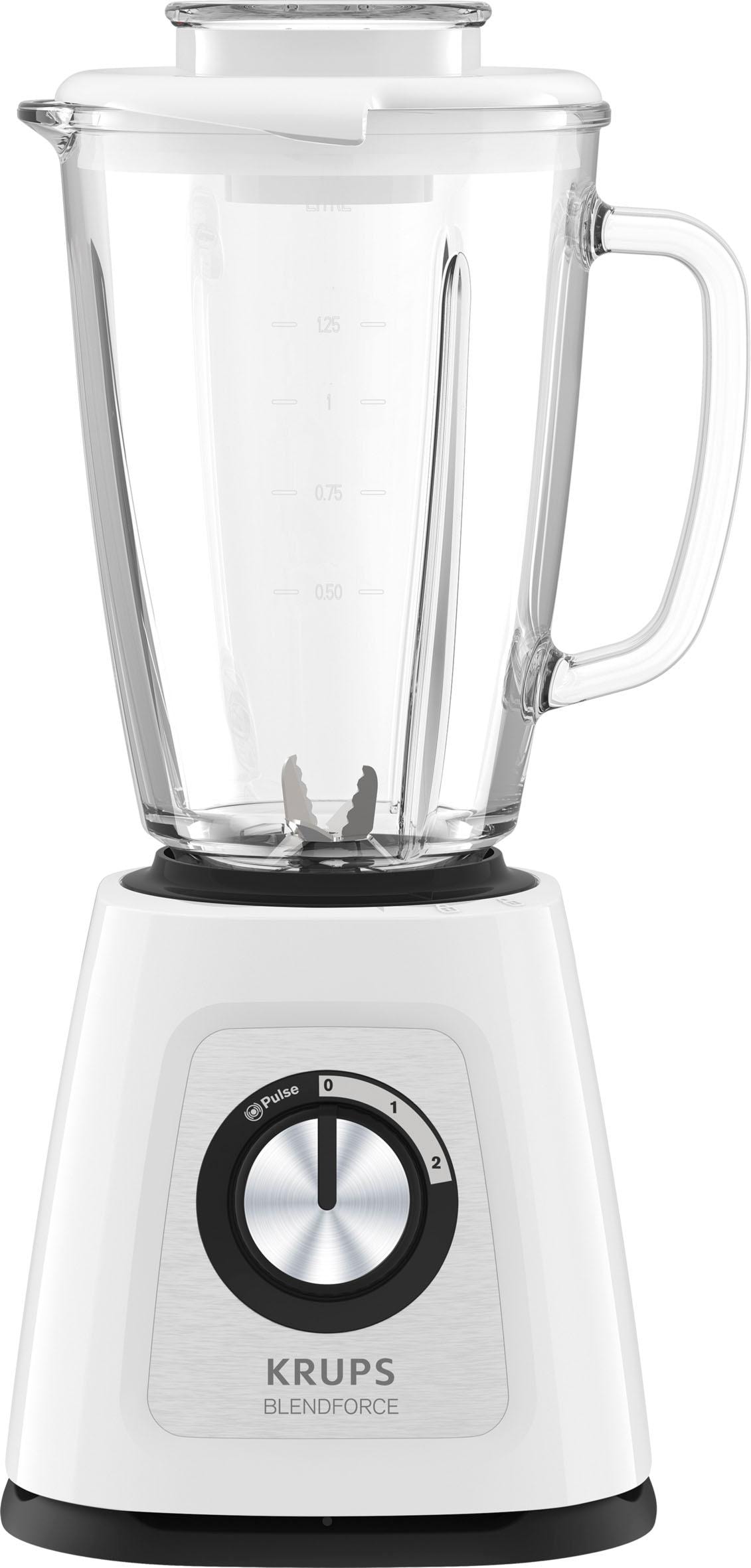 Krups Standmixer »KB4351 Blendforce+«, 800 W, 1,75 l hitzebeständiger Glasbehälter, 6 Messer, Ice Crush Funktion