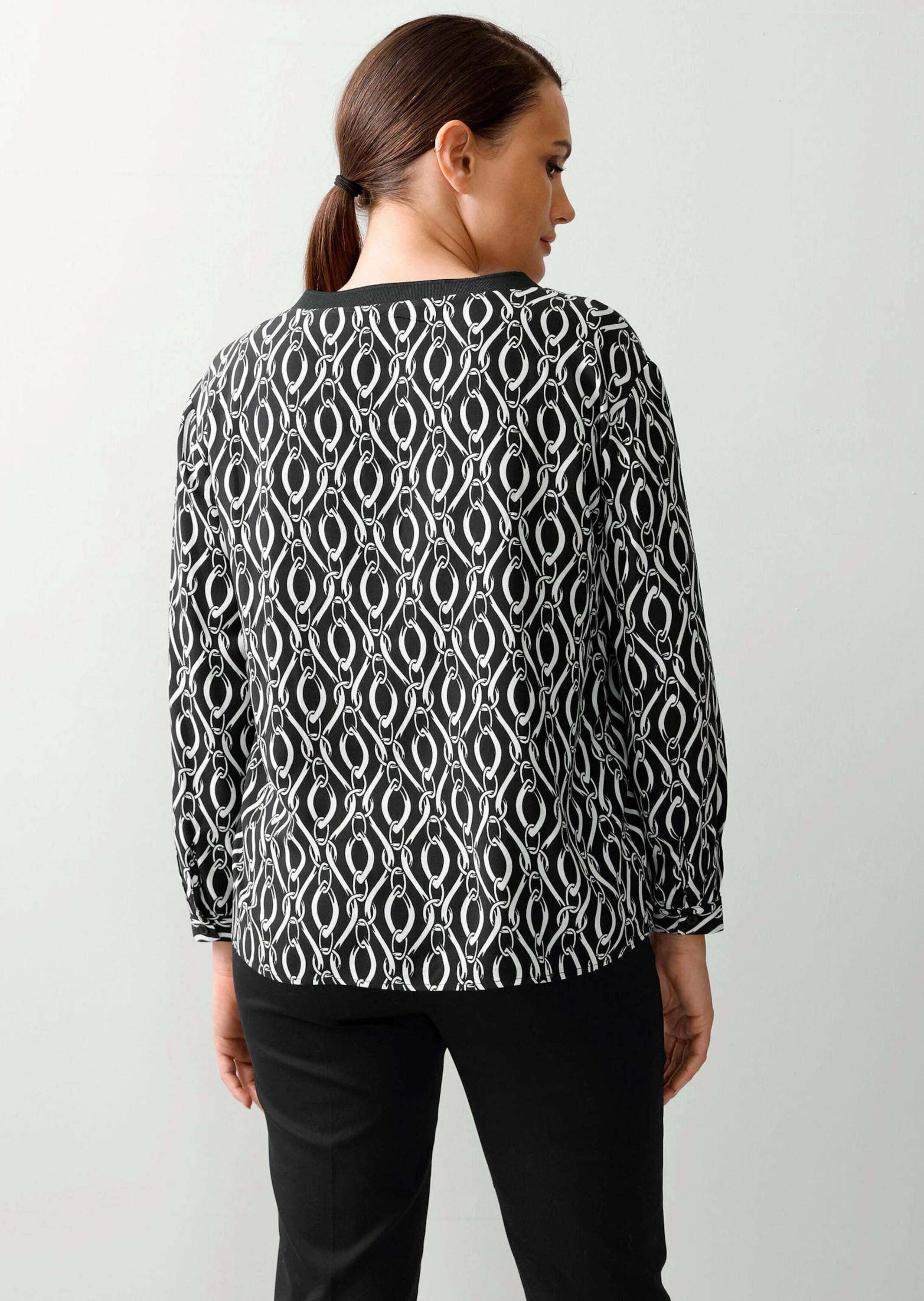 Alba Moda Schlupfbluse »Bluse Bluse in grafischem Kettendessin«