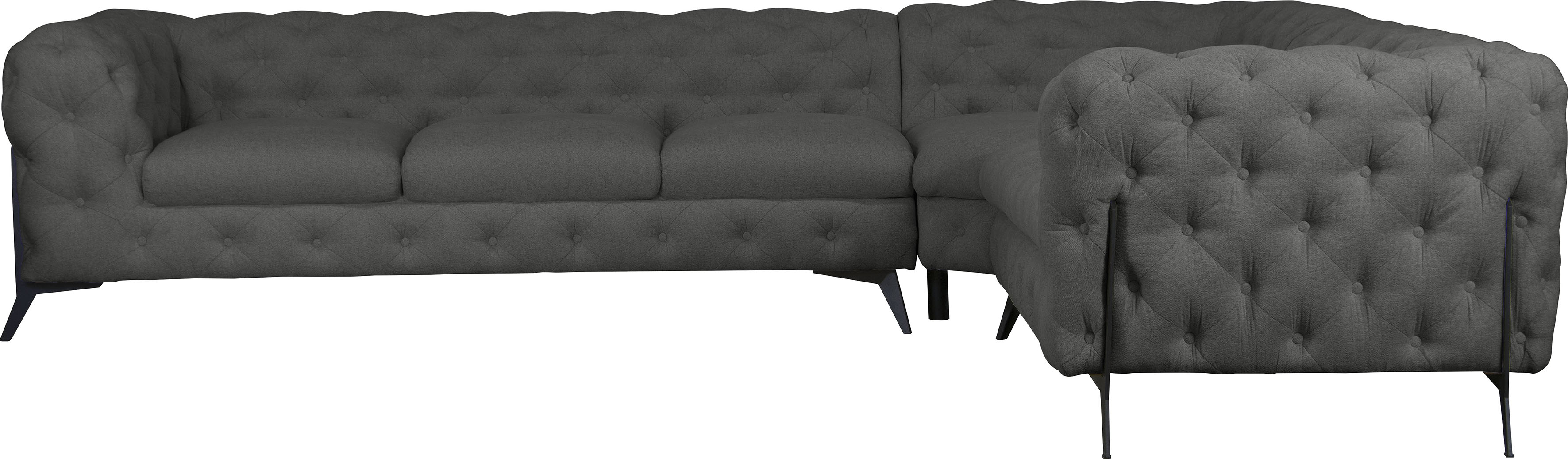 Thumbnail - Home affaire Chesterfield-Sofa "Amaury L-Form" großes Ecksofa, Chesterfield-Optik, Breite 323 cm, Fußfarbe wählbar
