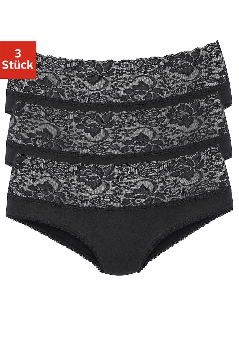 Vivance Panty, (Packung, 3 St.), aus elastischer Baumwolle mit floraler  Spitze bestellen | BAUR