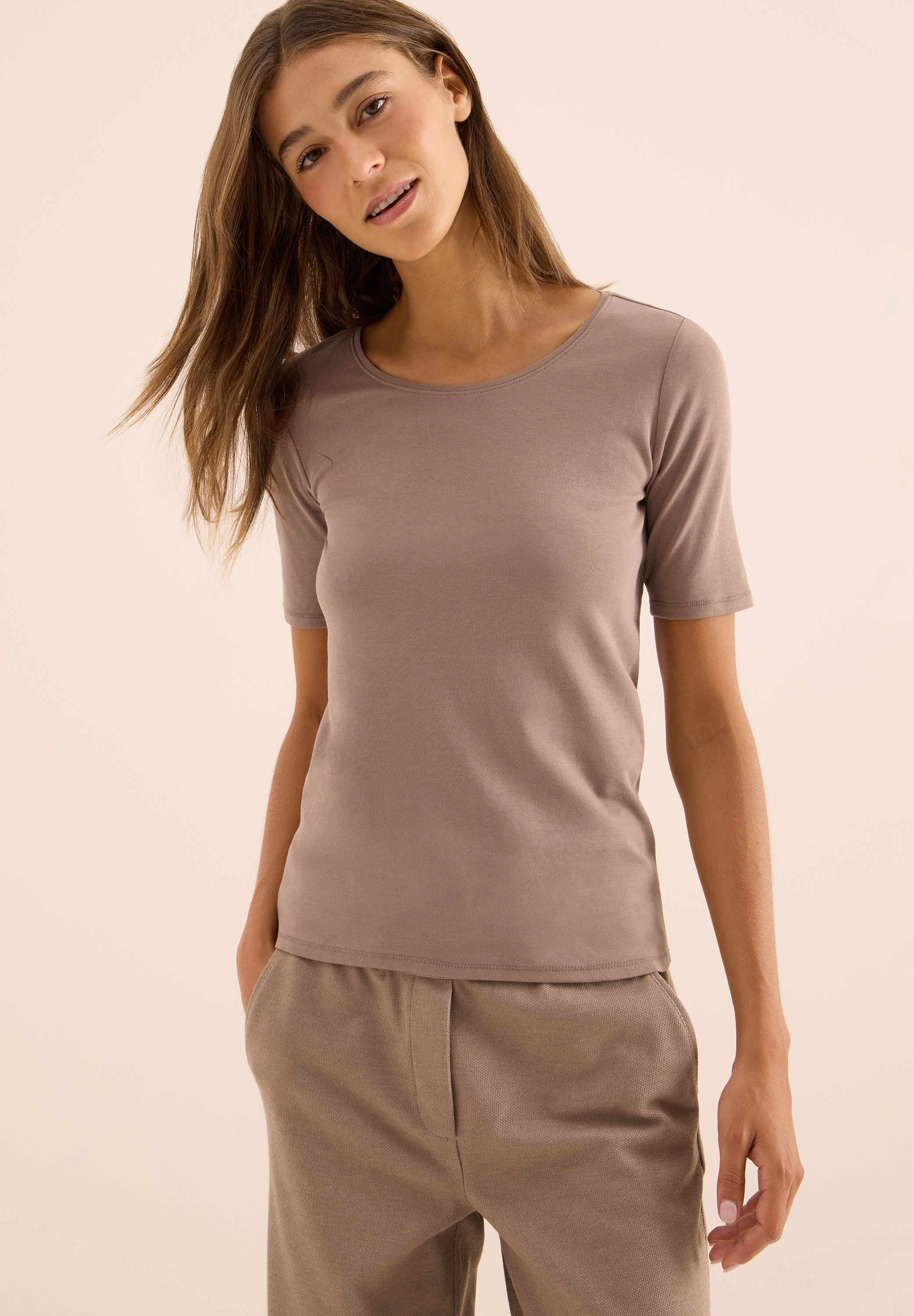 Cecil Rundhalsshirt "Style Lena", mit Halbärmeln günstig online kaufen