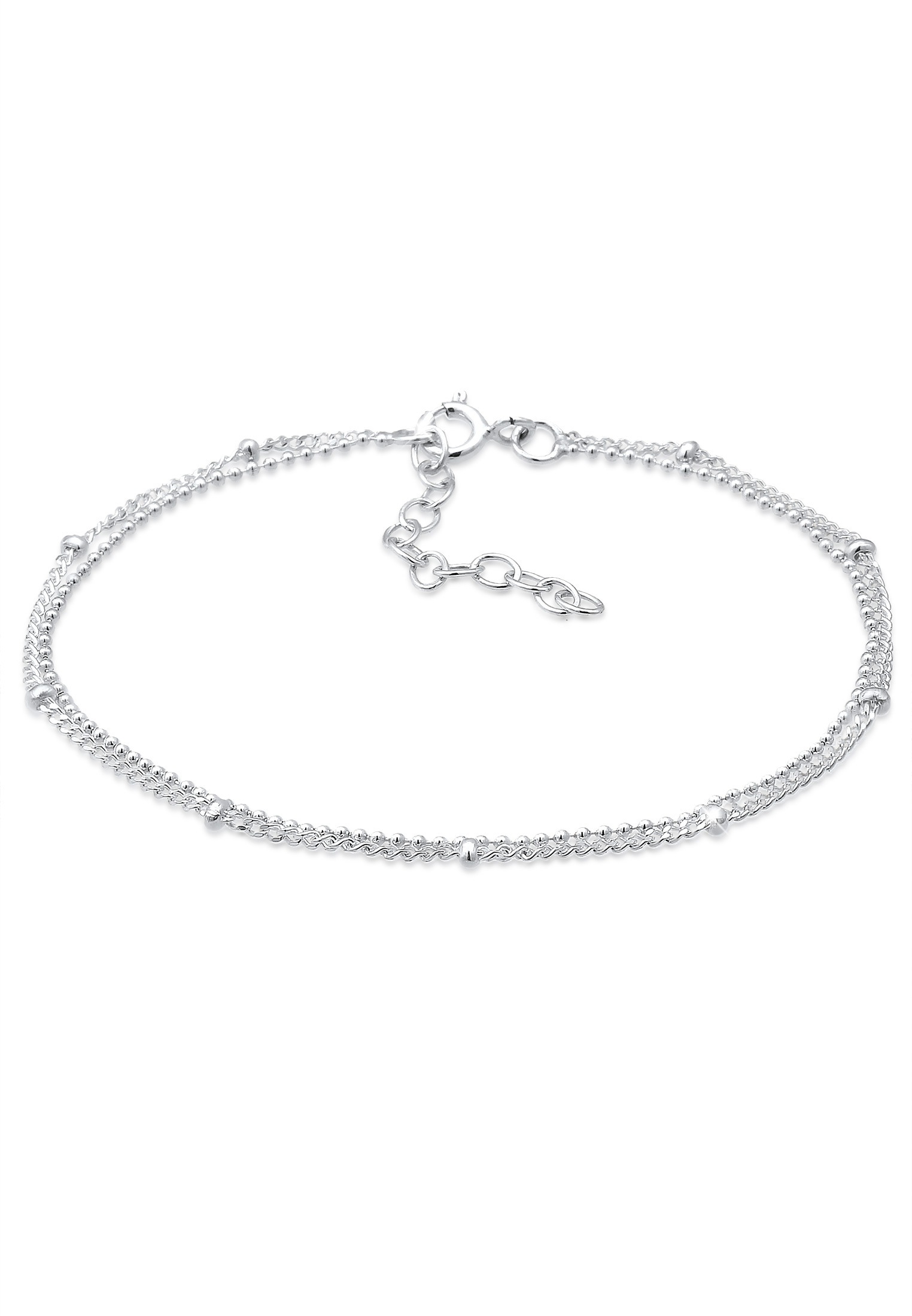 ELLI Damen Armband "Kugeln Layer Kettchen Basic 925er Silber", 16cm, ohne Stein, Silber 925 (Sterlingsilber), silber, Silber 925 (Sterlingsilber),
