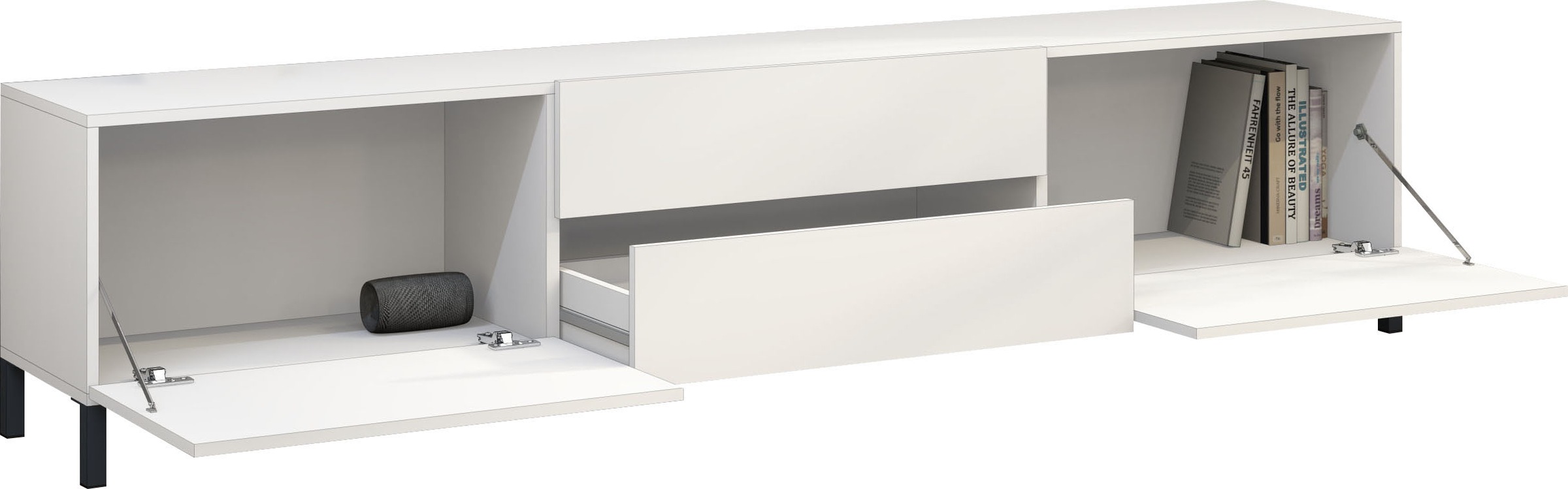 Thumbnail - borchardt Möbel Lowboard "Sophia, TV-Schrank mit Metallfüßen, Breite 200 cm" 2 Klappen, 2 Schubkästen auf Metallauszügen