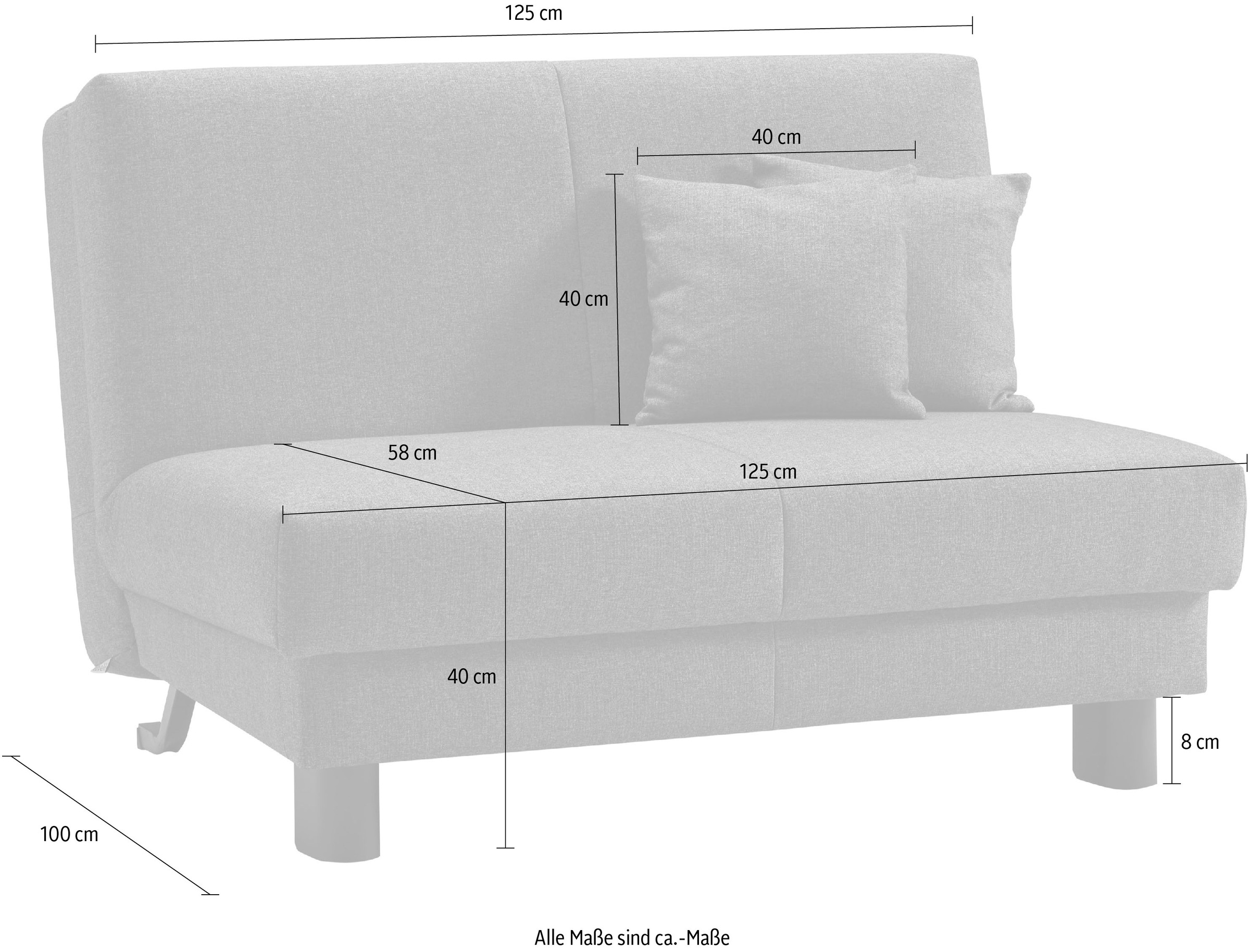 ell + ell Schlafsofa »Enny«, Liegefläche Breite 120 oder 140 cm, Liegehöhe 40 cm, Füße alufarben