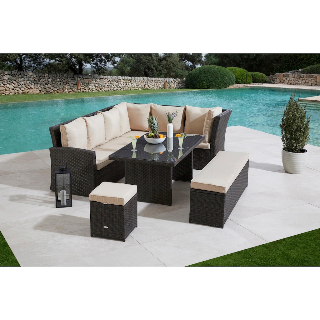 MERXX Gartenlounge-Set »Barcelona«, (5 tlg.)