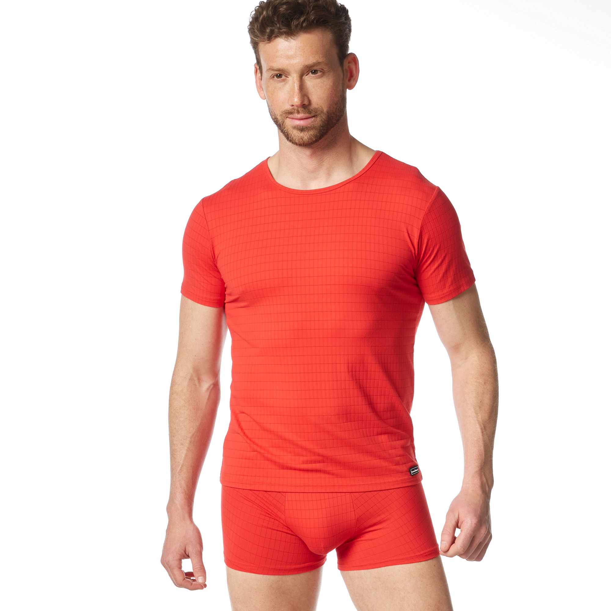 Bruno Banani Rundhalsshirt »CHECK LINE 2.0« hüftbedeckend, elastisch