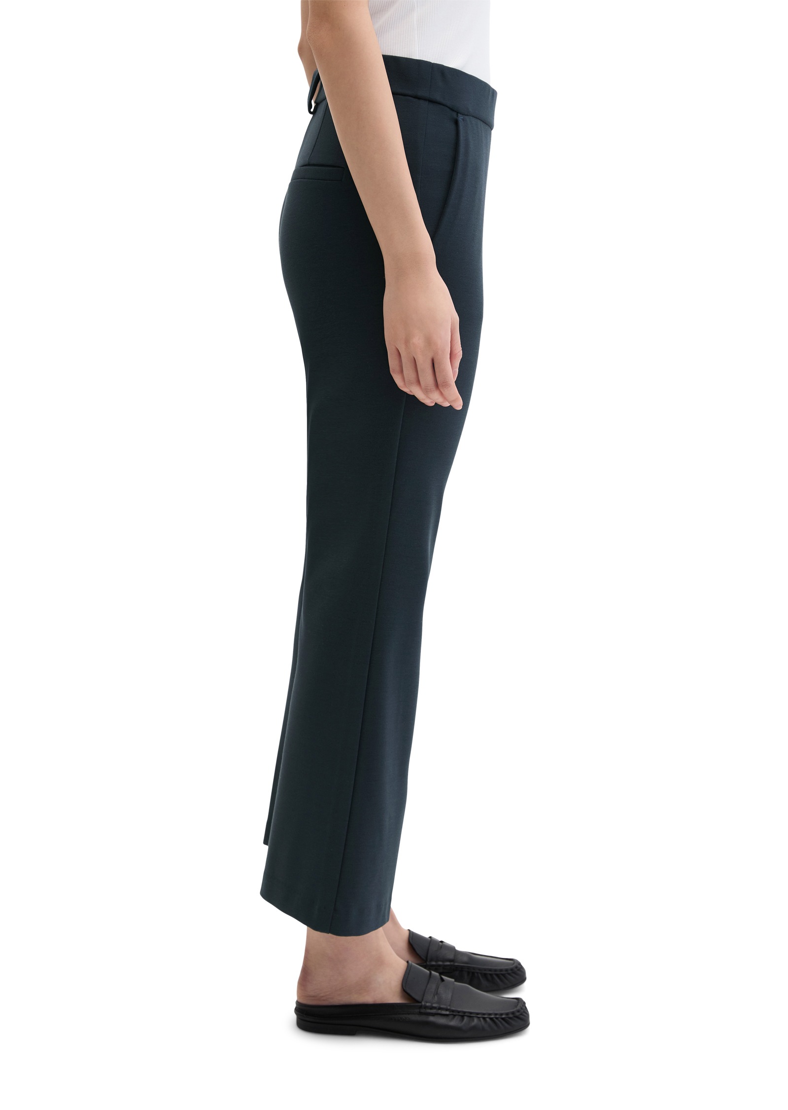 Jerseyhose MARC O'POLO "MARTHE Flared", Damen, Gr. 38, N-Gr, martime blau, Jersey, Obermaterial: 70% Viskose, 25% Polyamid, 5% Elasthan, ausgestellt knöchelfrei, Hosen Jerseyhose, MODEL MARTHE FLARED 5