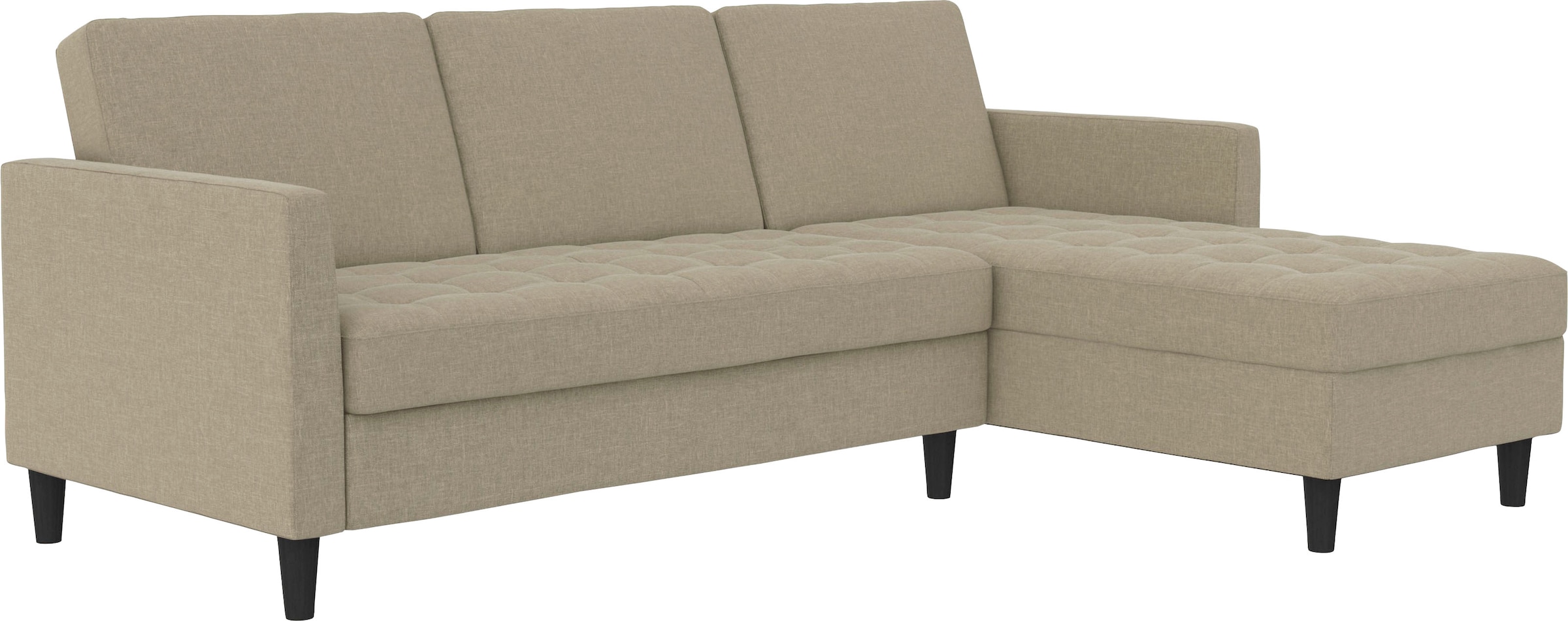 Dorel Home Ecksofa »Presley, L-Form,«, Ecksofa mit Bett-Funktion und Stauraum, verstellbare Rückenlehne