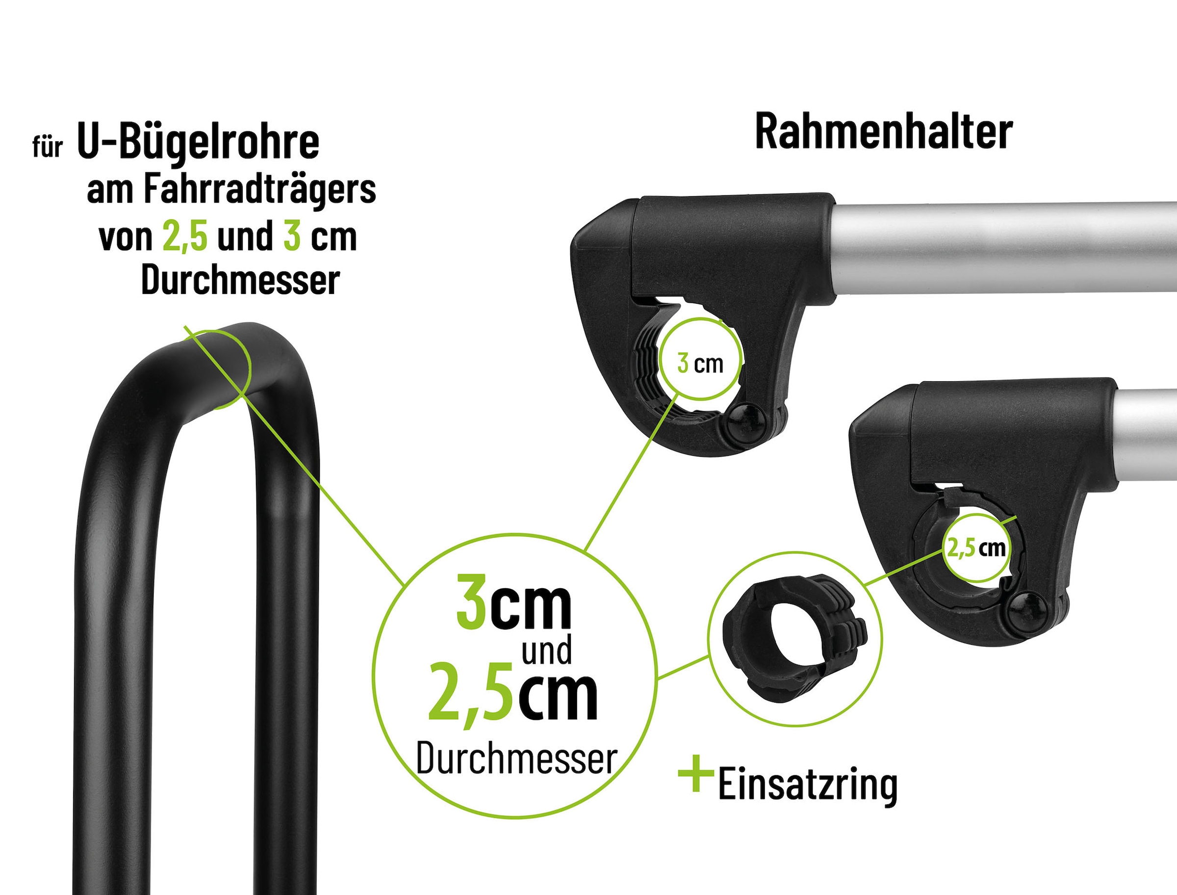EUFAB Fahrradträger-Rahmenhalter »Strap-Rahmenhalter lang Ø 25+30mm«
